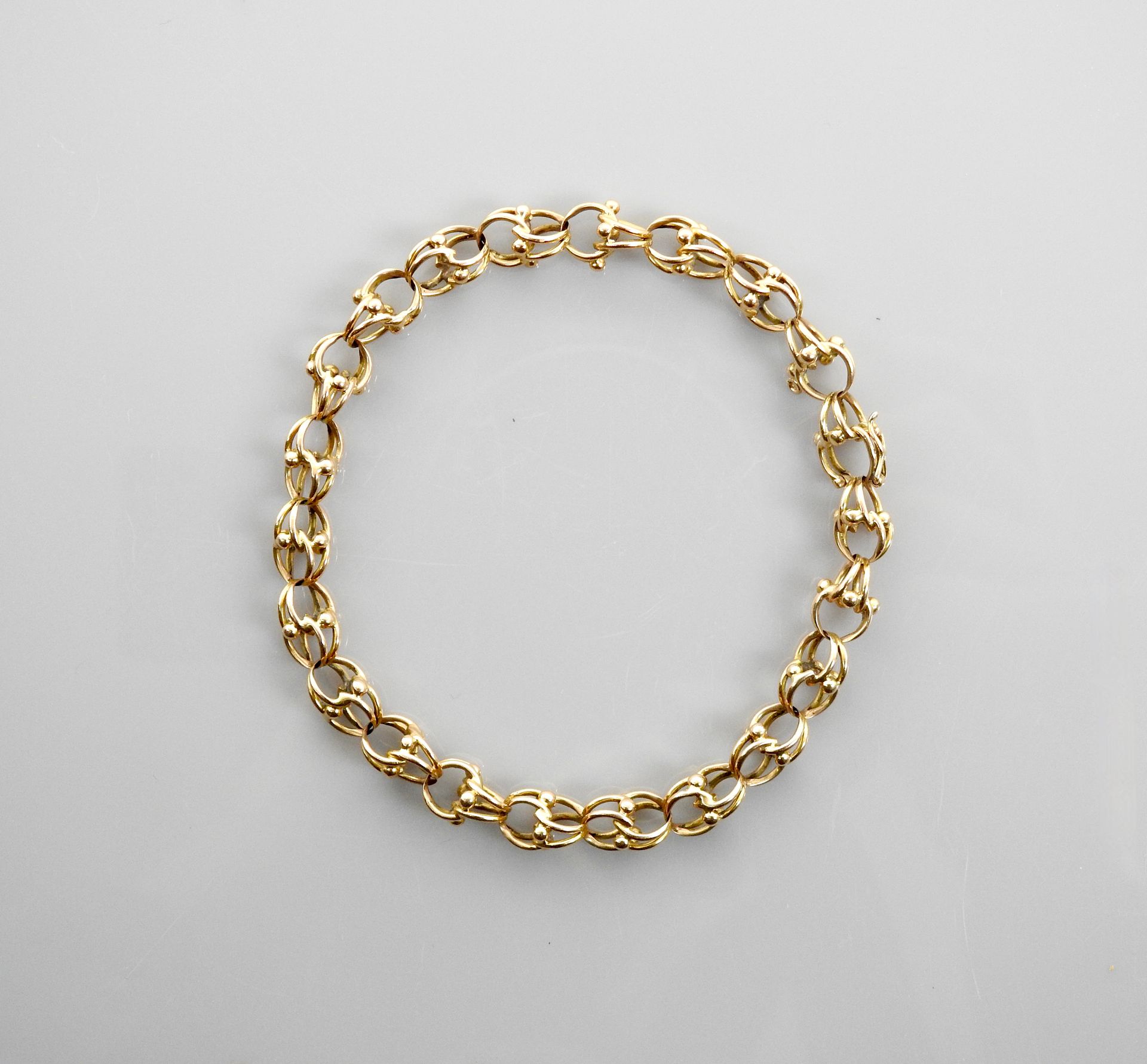 Null Bracelet en or jaune, 750 MM, poids : 20,3gr. Brut.