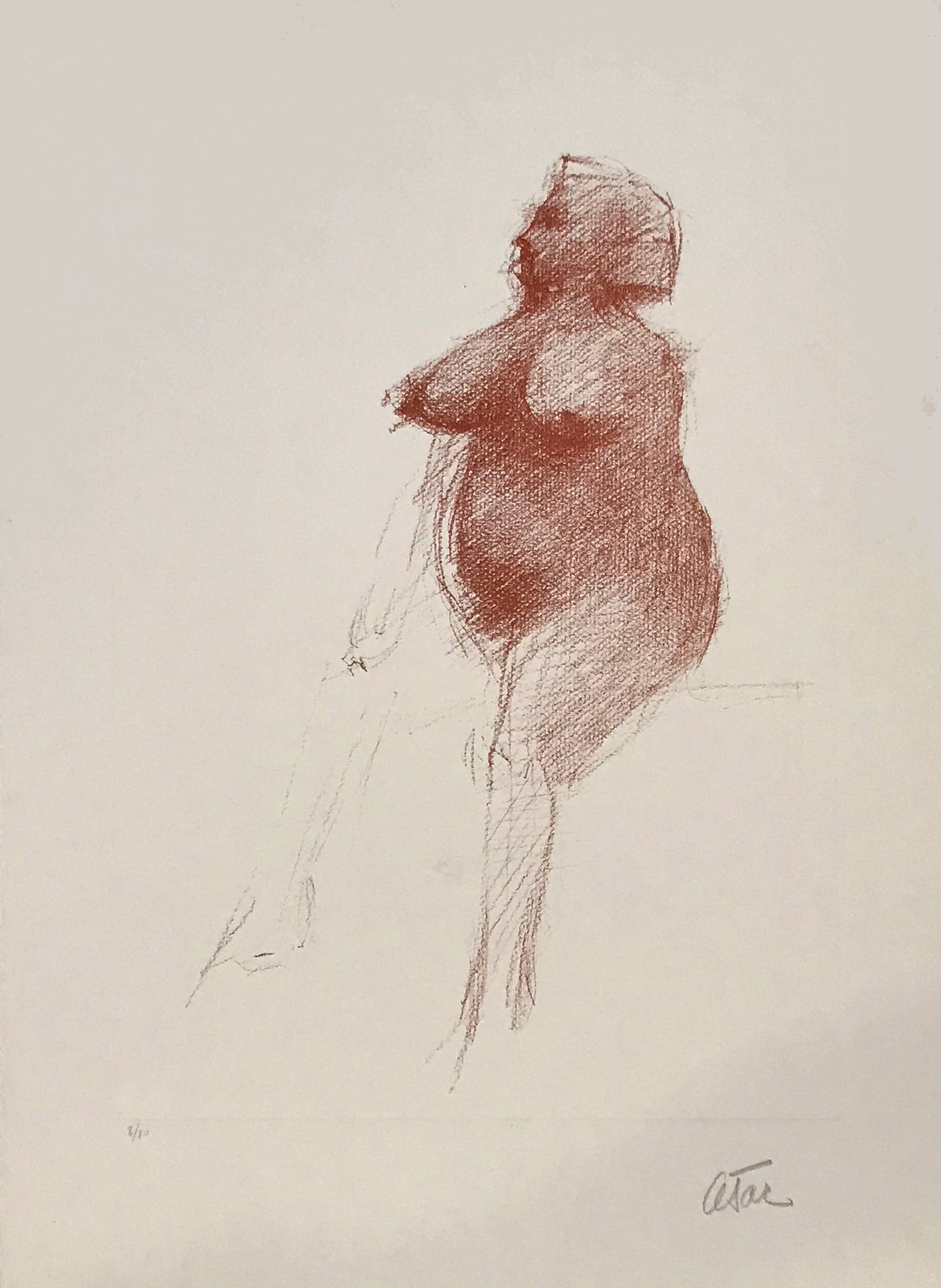 César (1921-1998) La Ginette (sanguine), 约1990年
原版石版画，阿克塞斯纸
铅笔签名，编号为8/80
艺术家的干印
&hellip;