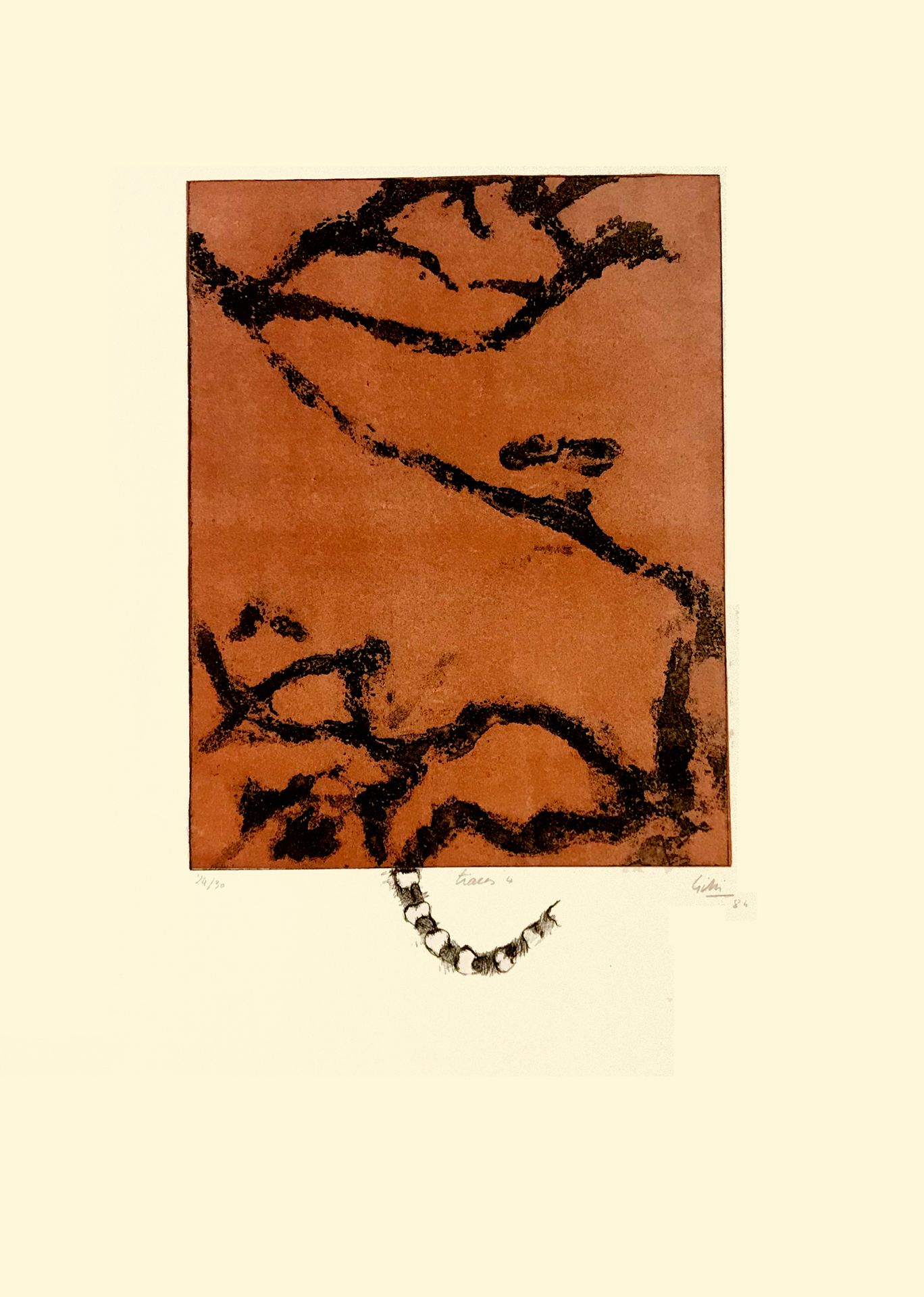 CLAUDE GILLI (1938-2015) Traces d'escargot, 1984
边缘有水墨画的雕刻
有签名、日期和编号的24/30
33 x &hellip;