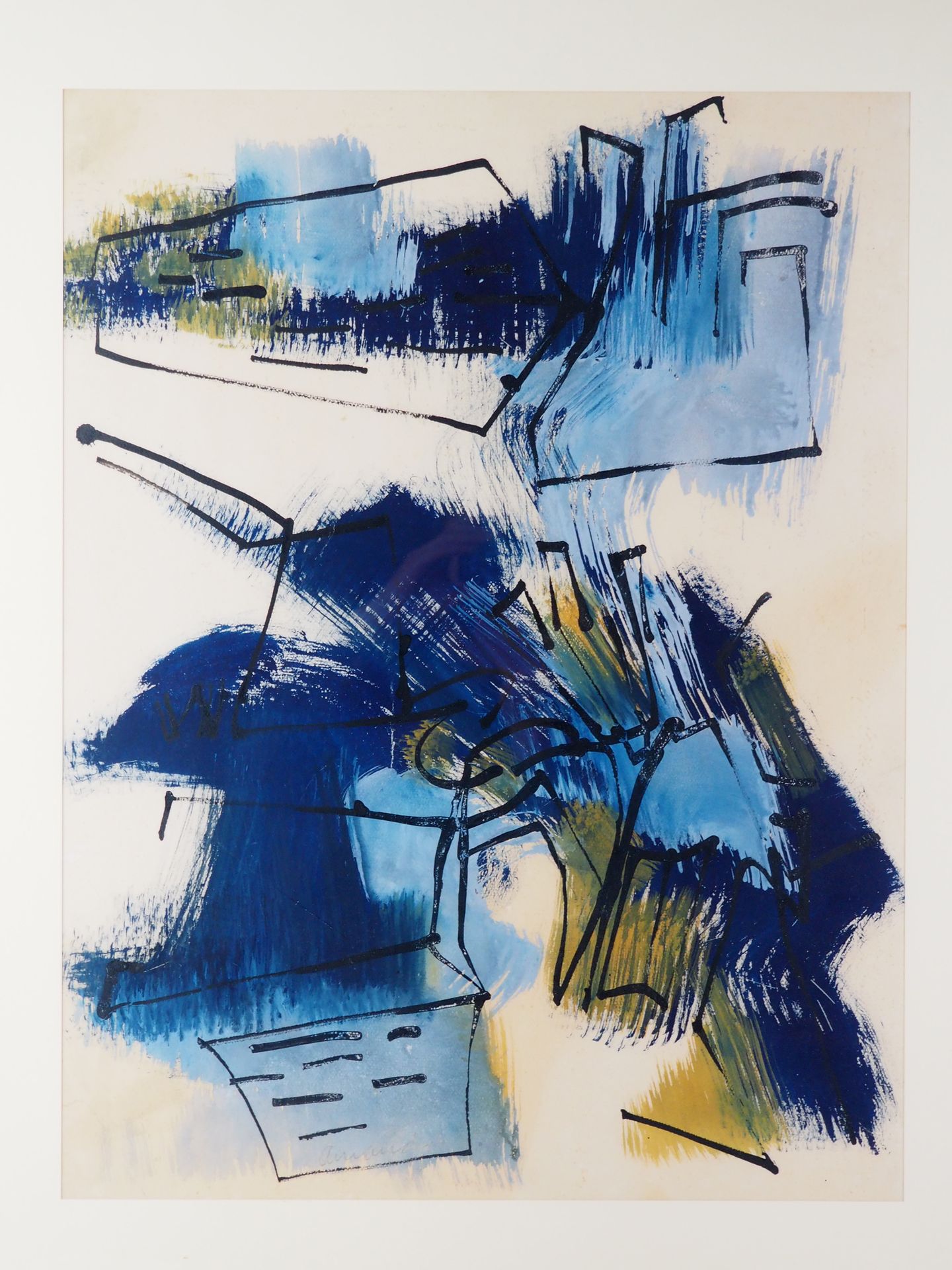ARMAN (1928-2005) 构图，1950年代
纸上水粉画，左下角有签名
签名Armand，确实是在他来到Iris Clert后，Arman把艺术家名字&hellip;
