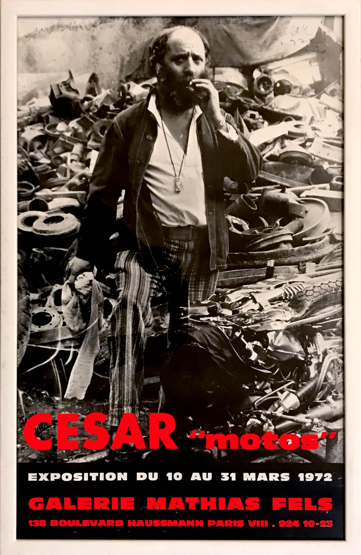 Null [CÉSAR] César在Mathias Fels画廊举办的 "Motos "展览的海报，1972年
来自Jean Ferrero的照片
右上角有C&hellip;