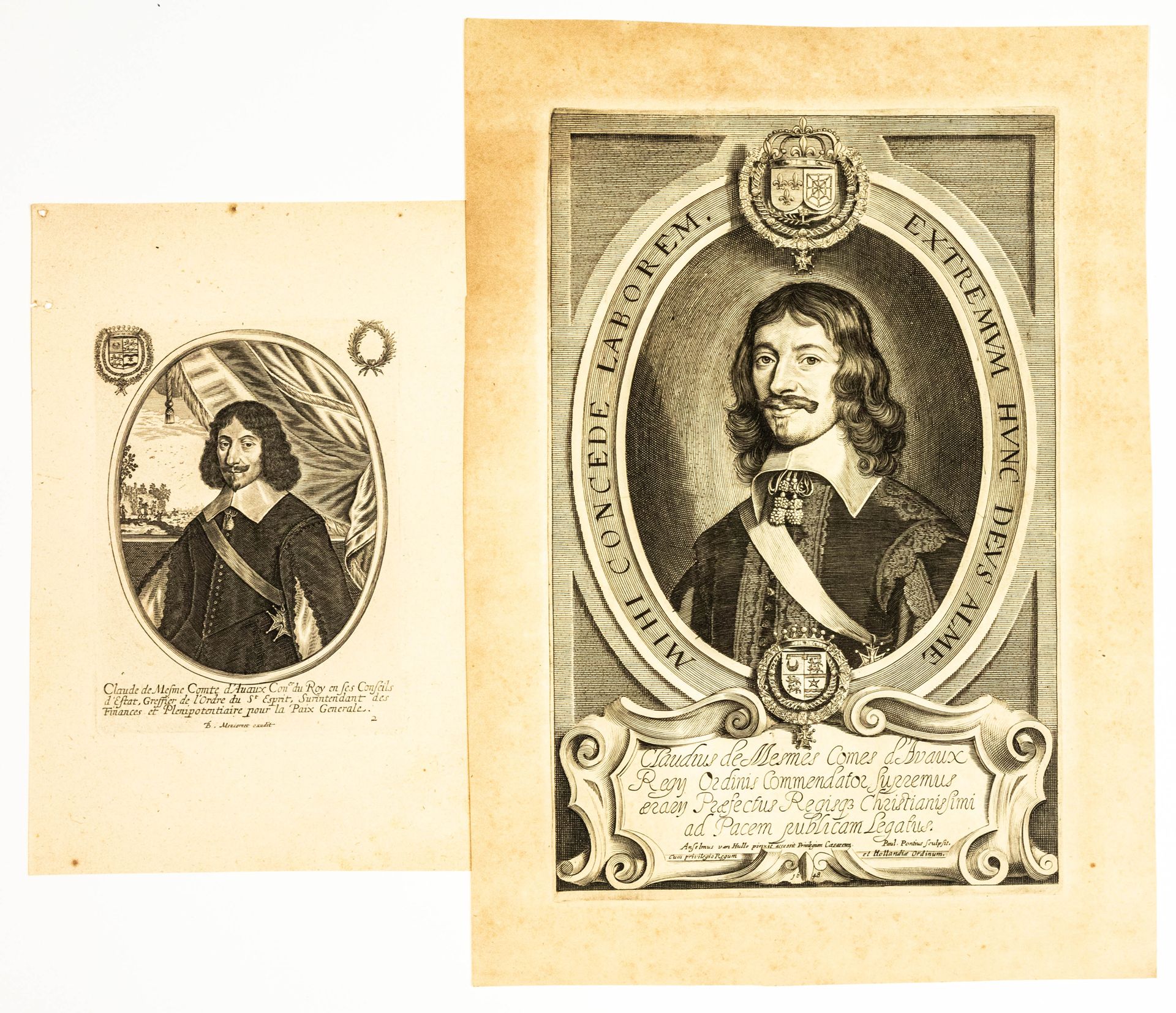 Null 克劳德-德-梅斯（Claude de MESMES） 阿沃伯爵，大使，财政监督员（1595-1650）。2幅版画：1648年由Paul Pontius&hellip;