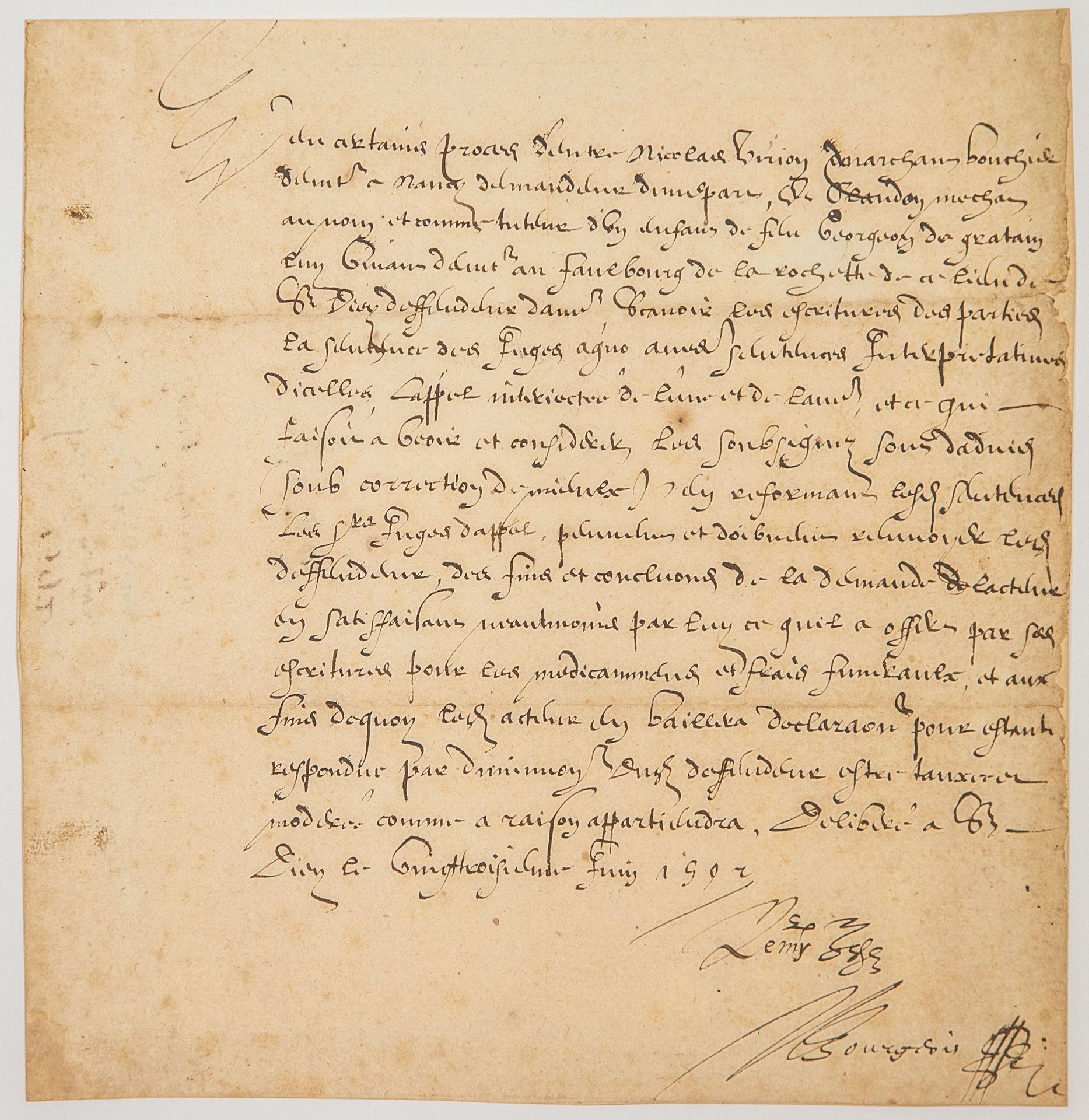 Null LORRAINE, VOSGES, XVI secolo. SAINT-DIÉ (88), 23 giugno 1592. Accordo tra N&hellip;