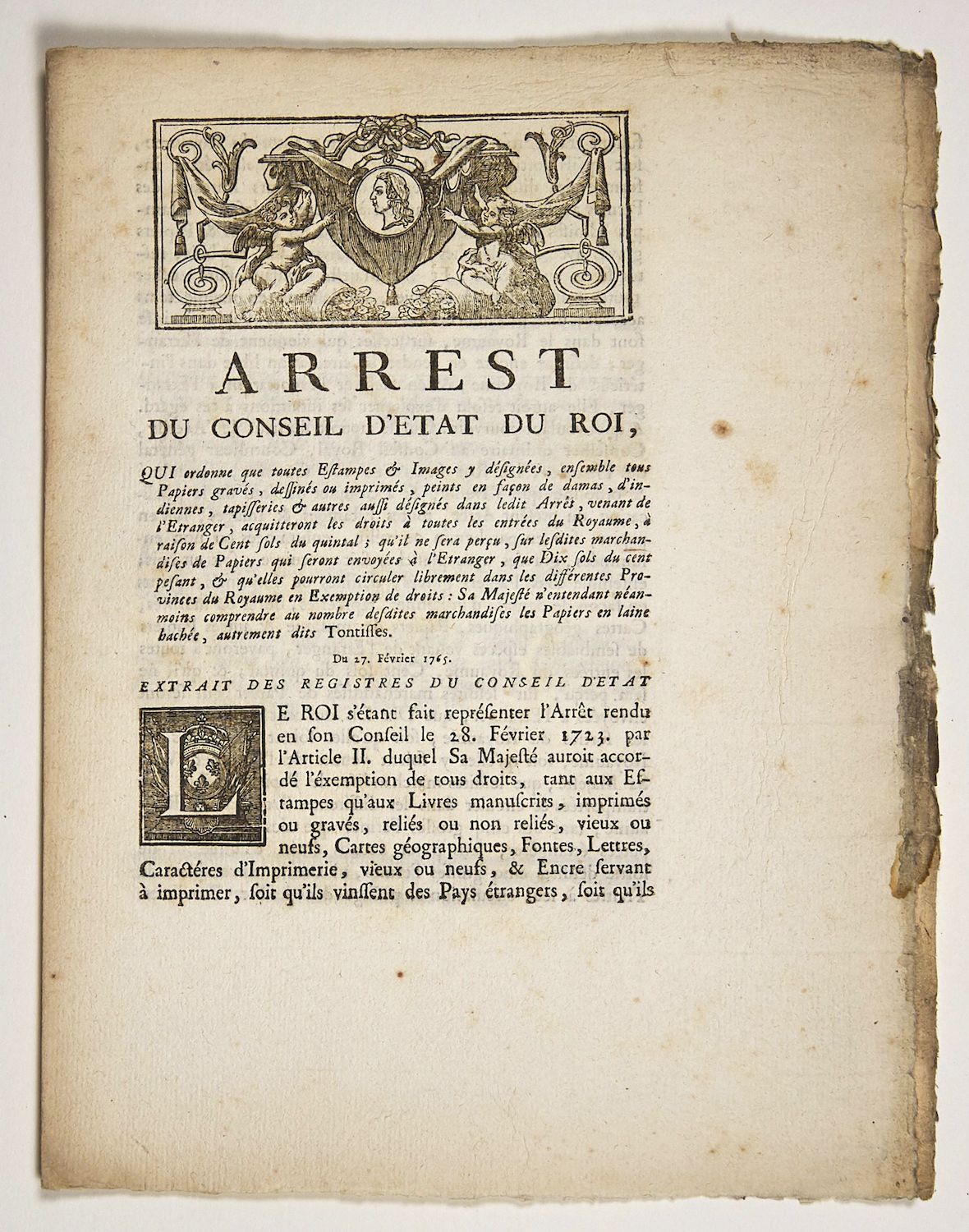 Null PRINTS & PICTURES. 1765. "ARREST of the Council of State of the King, which&hellip;