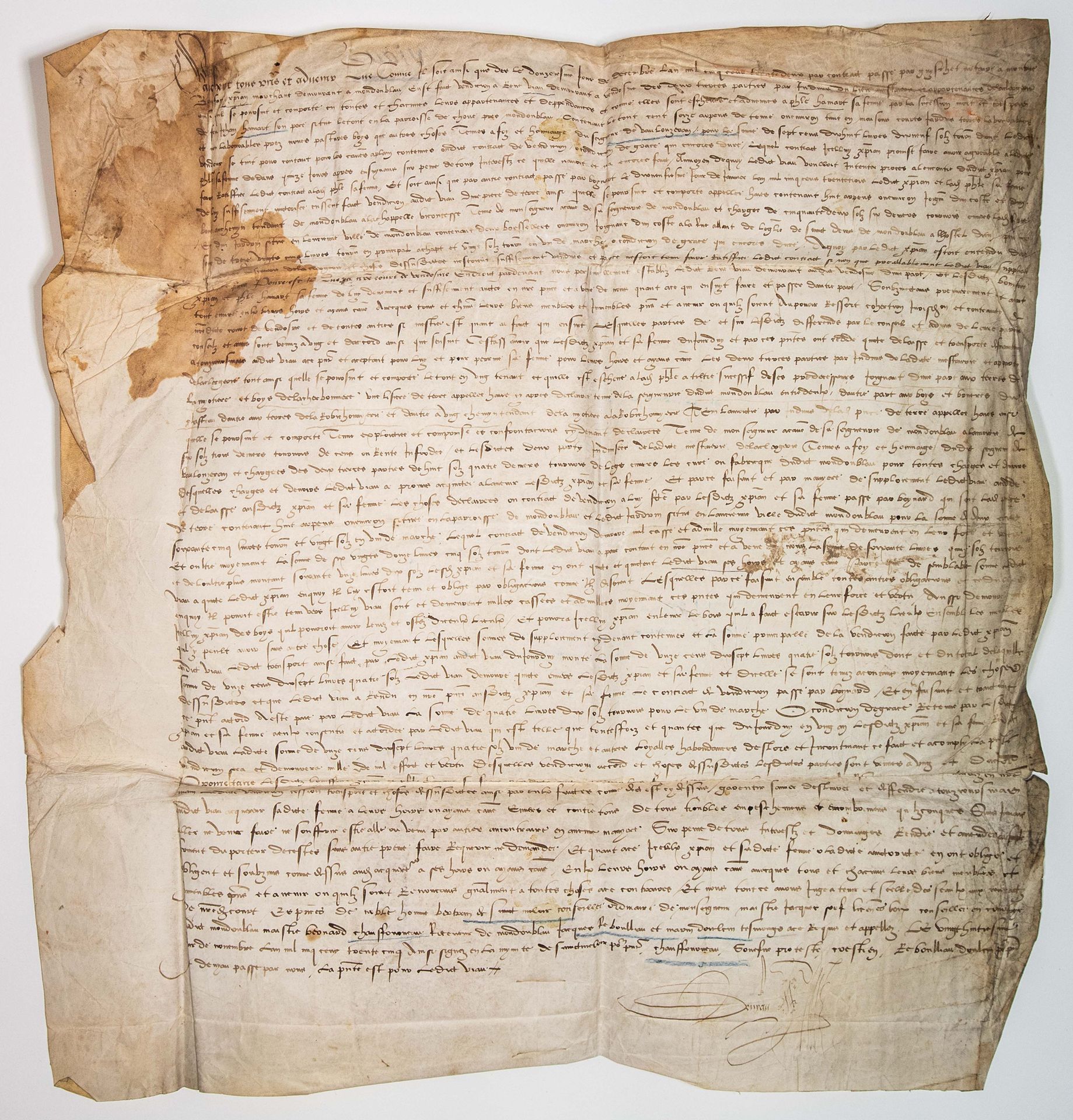 Null LOIR-ET-CHER。1532.MONDOUBLEAU附近的CHOUE（41）。1532年12月12日的羊皮纸（45 x 43），在MONTOIR&hellip;
