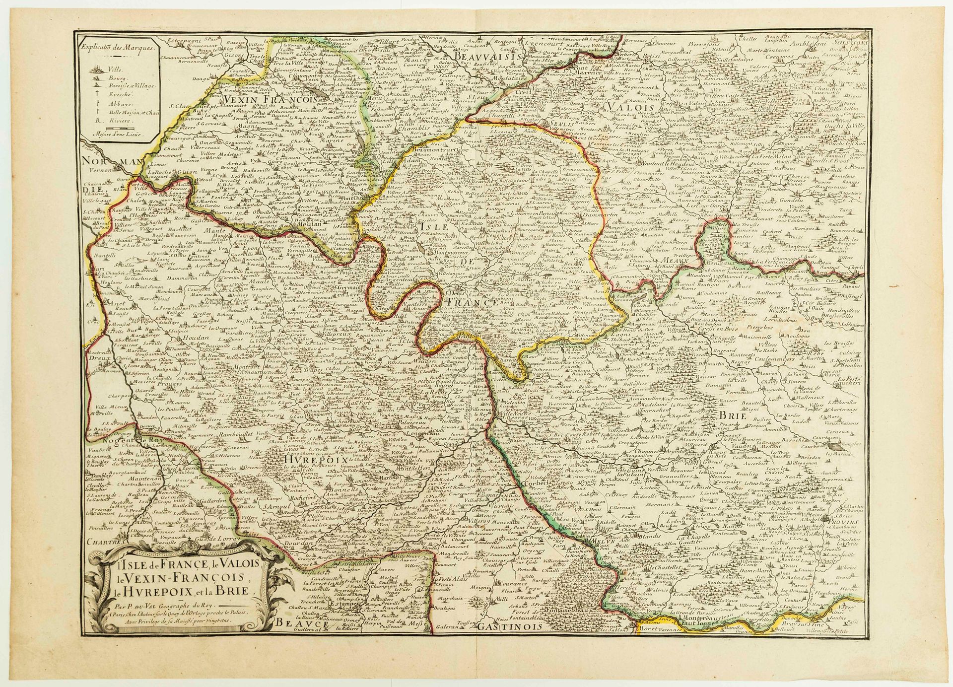 Null MAP XVII: "L'ISLE DE FRANCE, le Valois, le Vexin Français, le Hurepoix et l&hellip;