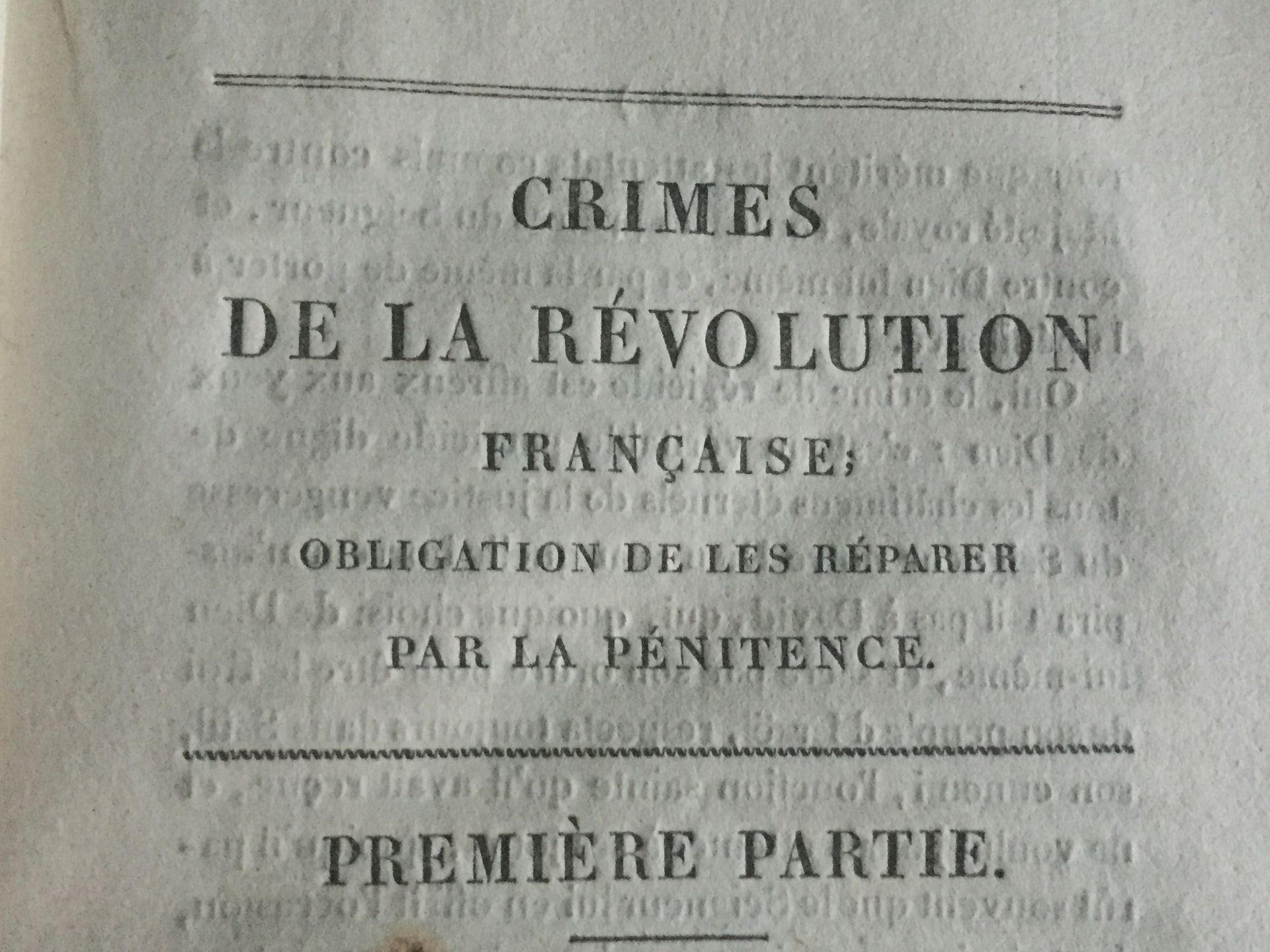Null [Crimini della Rivoluzione francese; obbligo di ripararli con la penitenza.&hellip;