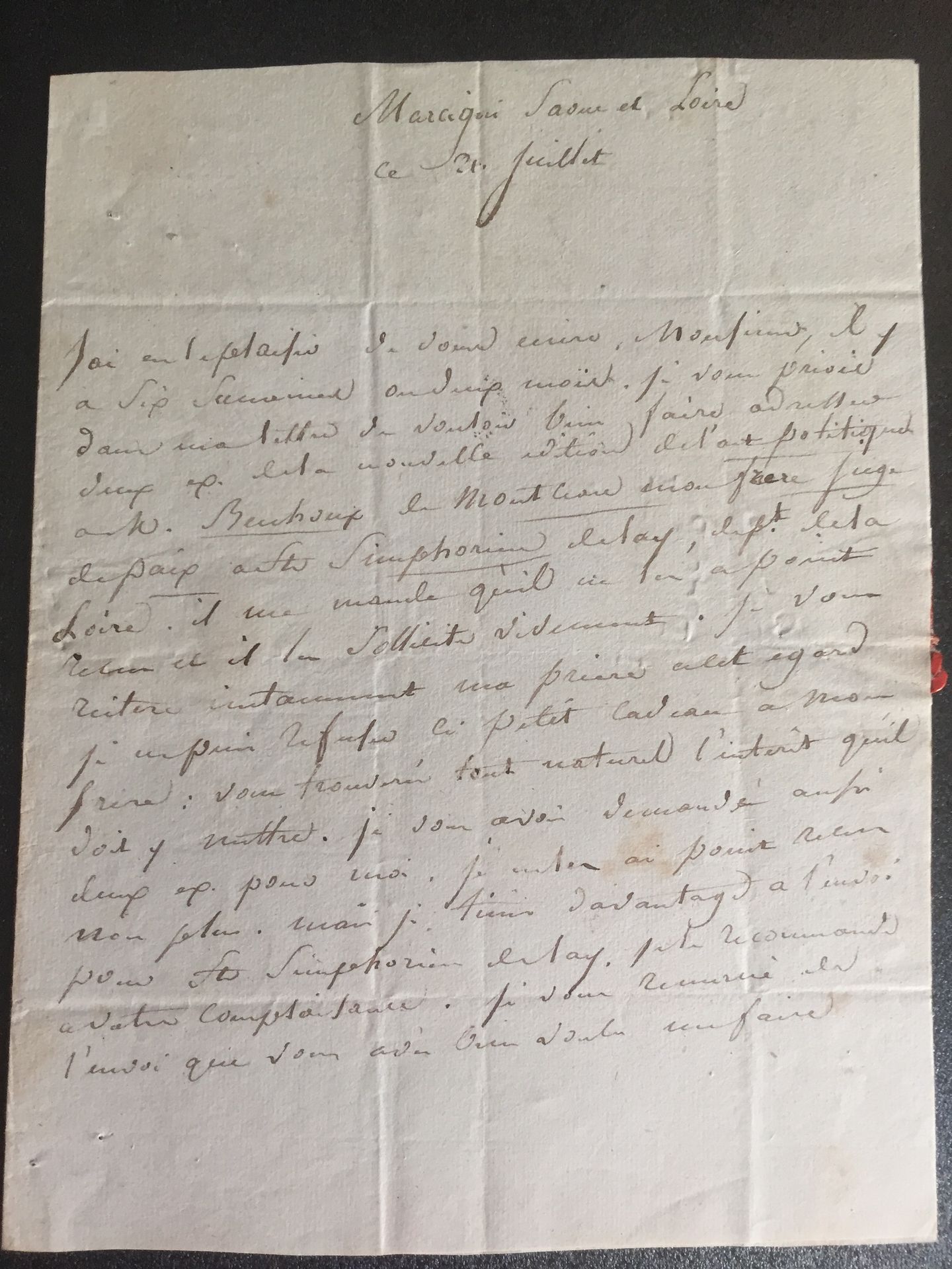 Null 贝休斯-约瑟夫，法国作家和美食家（1765-1839）。1820年7月21日致巴黎图书馆的勒诺曼先生的LAS：请求将作品寄给他的兄弟。