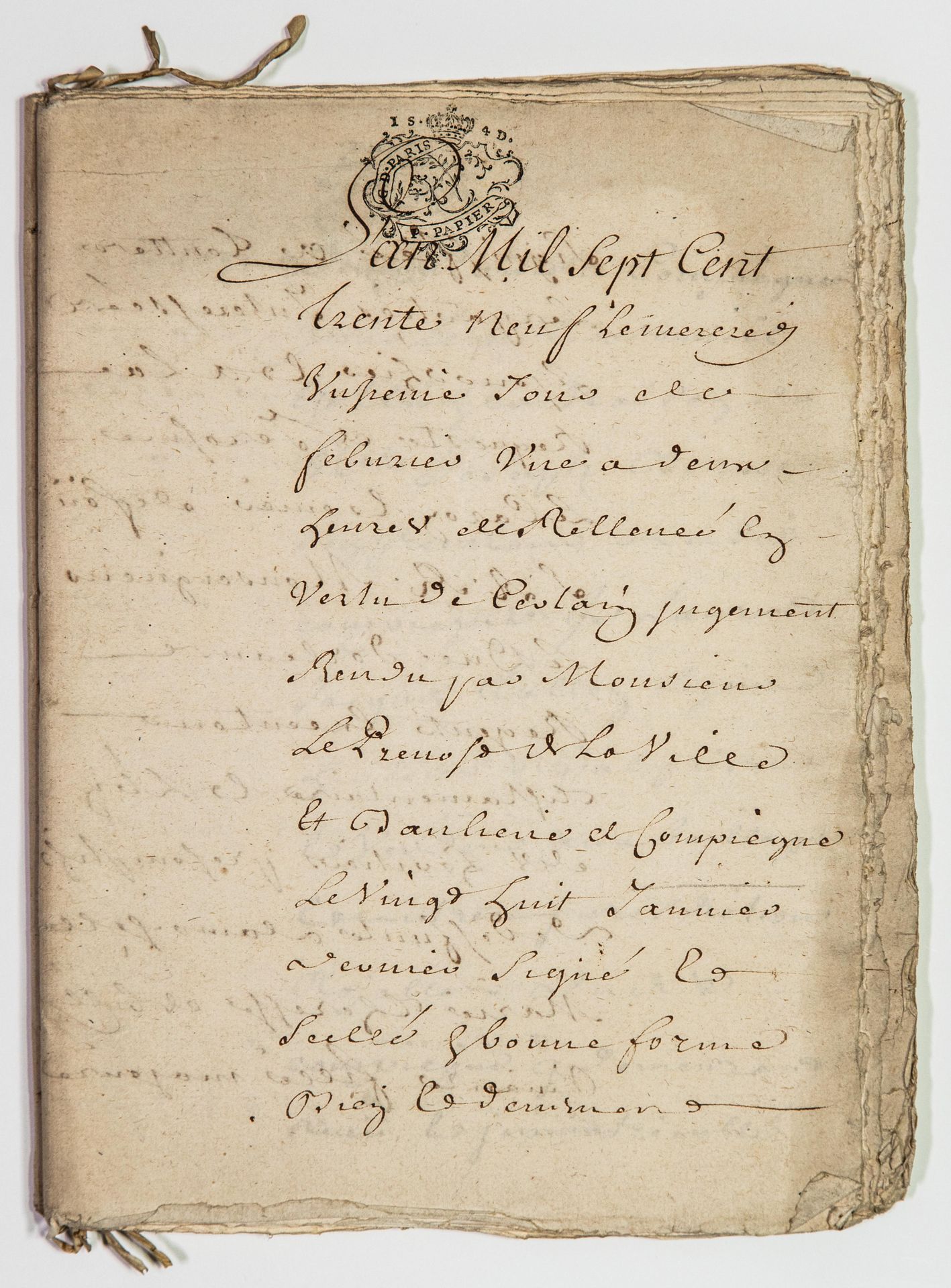 Null COMPIÈGNE (OISE), INVENTAIRE MOBILIER de 1739 : Jugement du 3 Février 1739,&hellip;