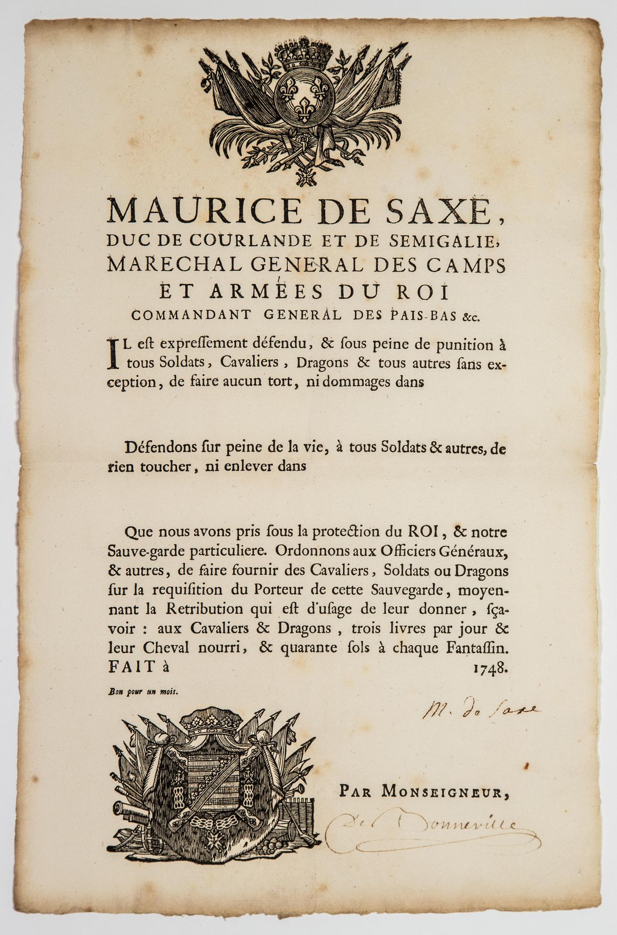 Null Hermann Maurice, Comte de SAXE, Maréchal de France en 1744 (1696-1750). Piè&hellip;