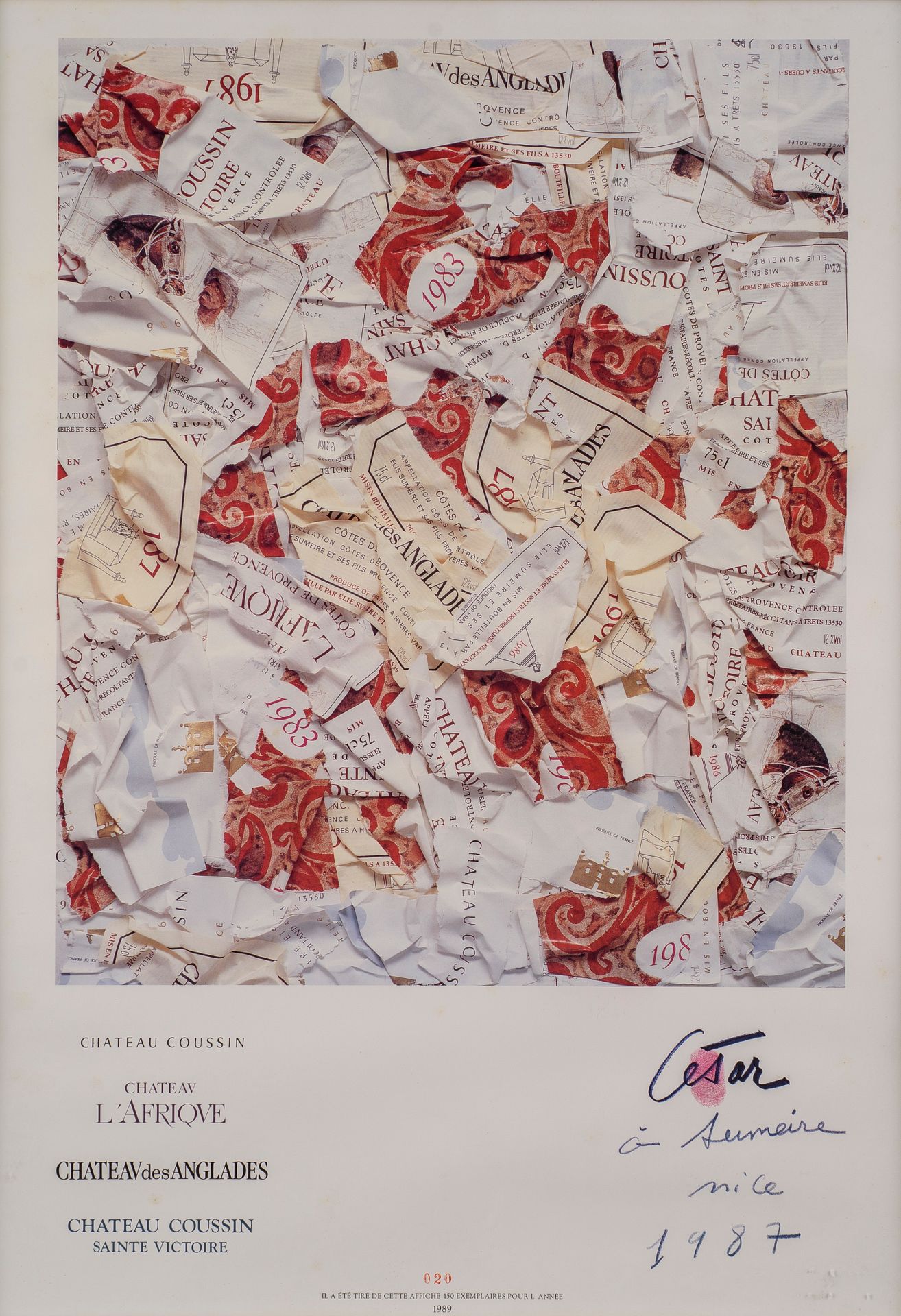 Null 塞萨尔-巴尔达奇尼(1921-1998)

压缩标签从

普罗旺斯的葡萄园, 1987

海报上有签名，献给苏梅尔，并有日期。

板块

拥有几个葡萄&hellip;