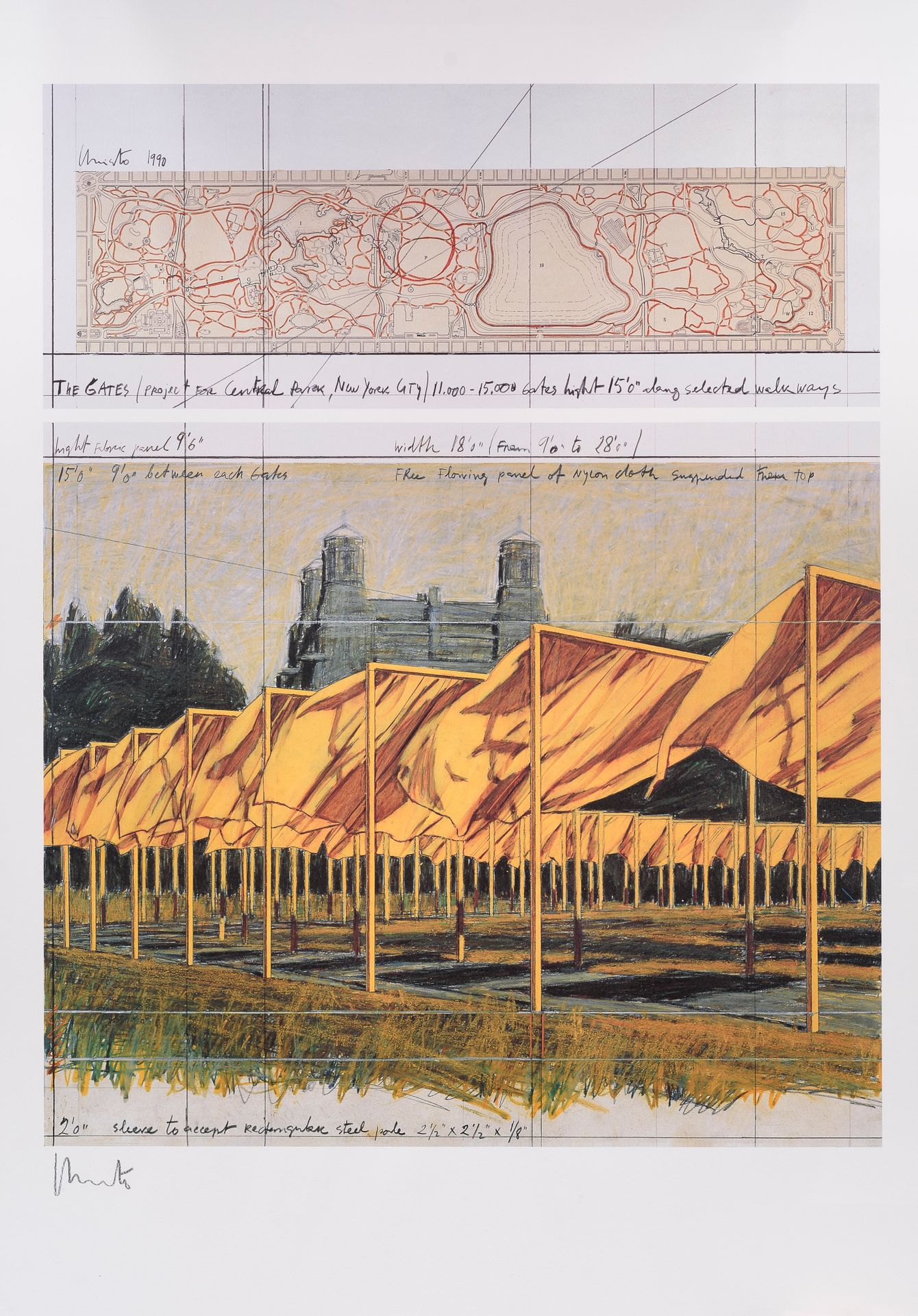 Null CHRISTO (Christo Javacheff ) (1935-2020)

纽约中央公园 "大门 "项目

城市, 1995

用铅笔签名的印&hellip;