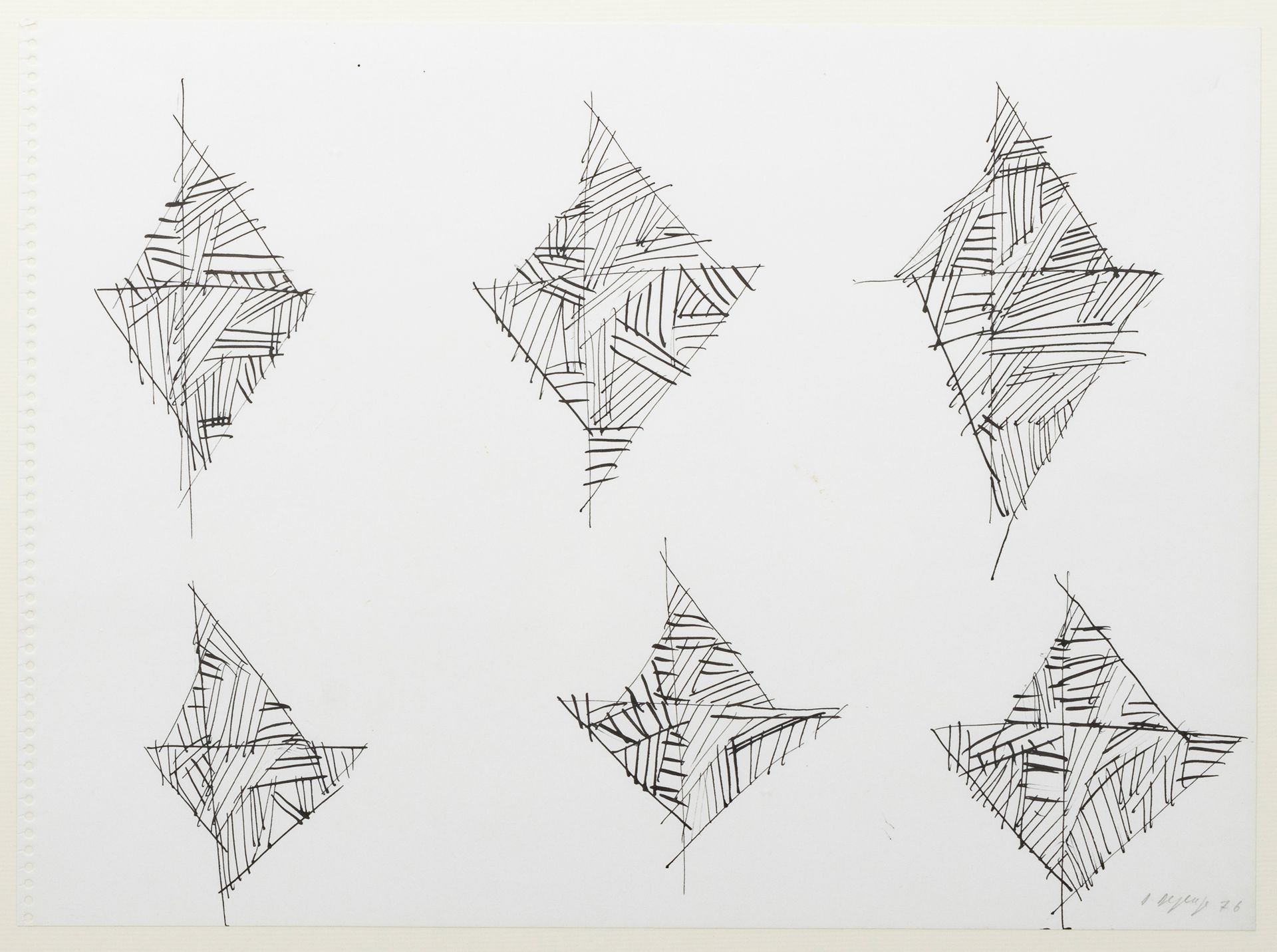 DANIEL DEZEUZE (NÉ EN 1942) 无题，1976年
纸上水墨
签名和日期
27 x 37 cm