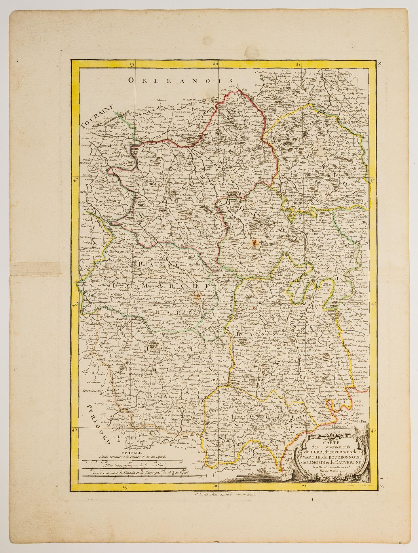 Null 81 - Carta dei governi di BERRI, NIVERNOIS, Marche, Bourbonnois, Limousin e&hellip;