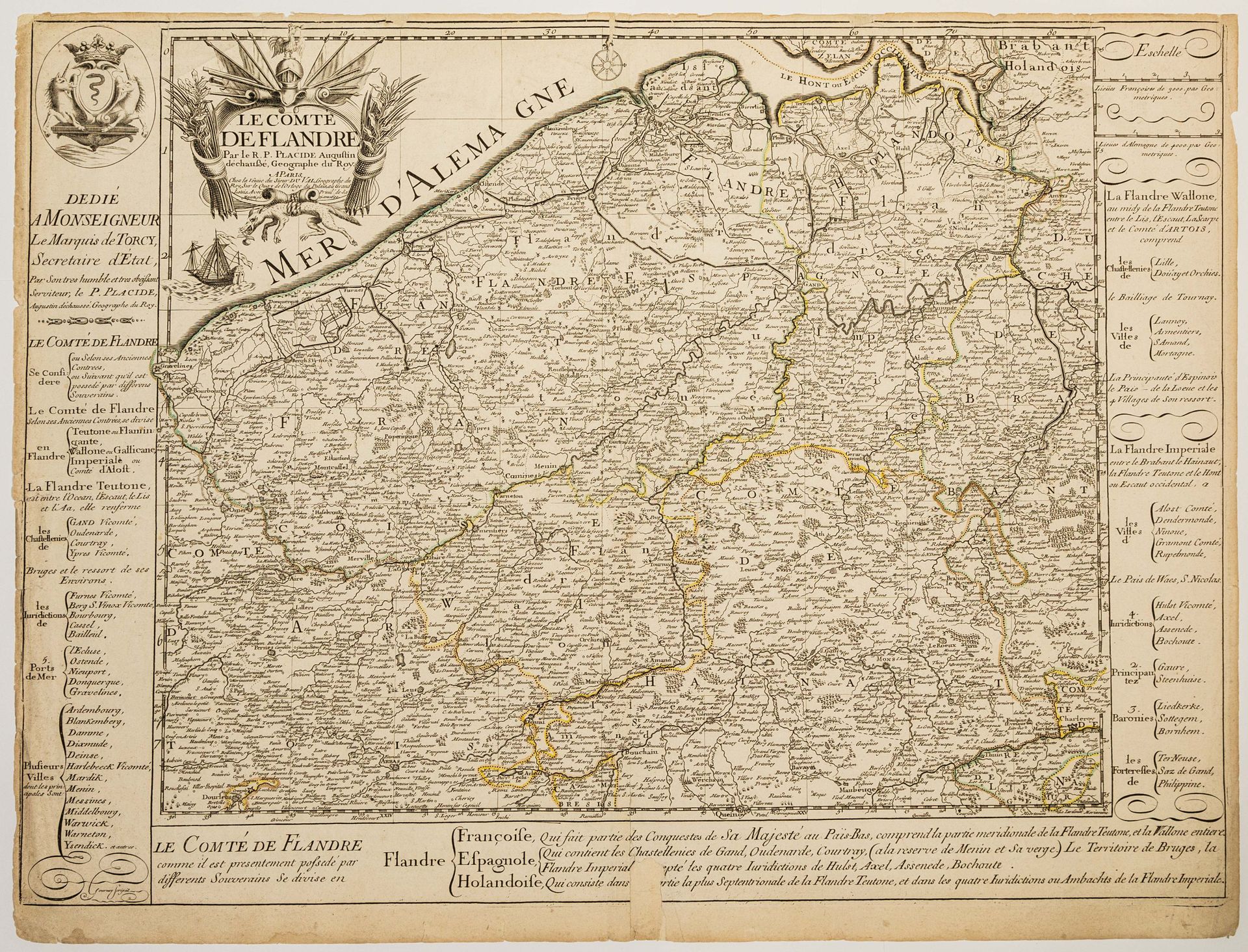 Null 47 - NORD (59) - BELGIO - PAESI BASSI - MAPPA DELLA "CONTEA DI FLANDERS, de&hellip;