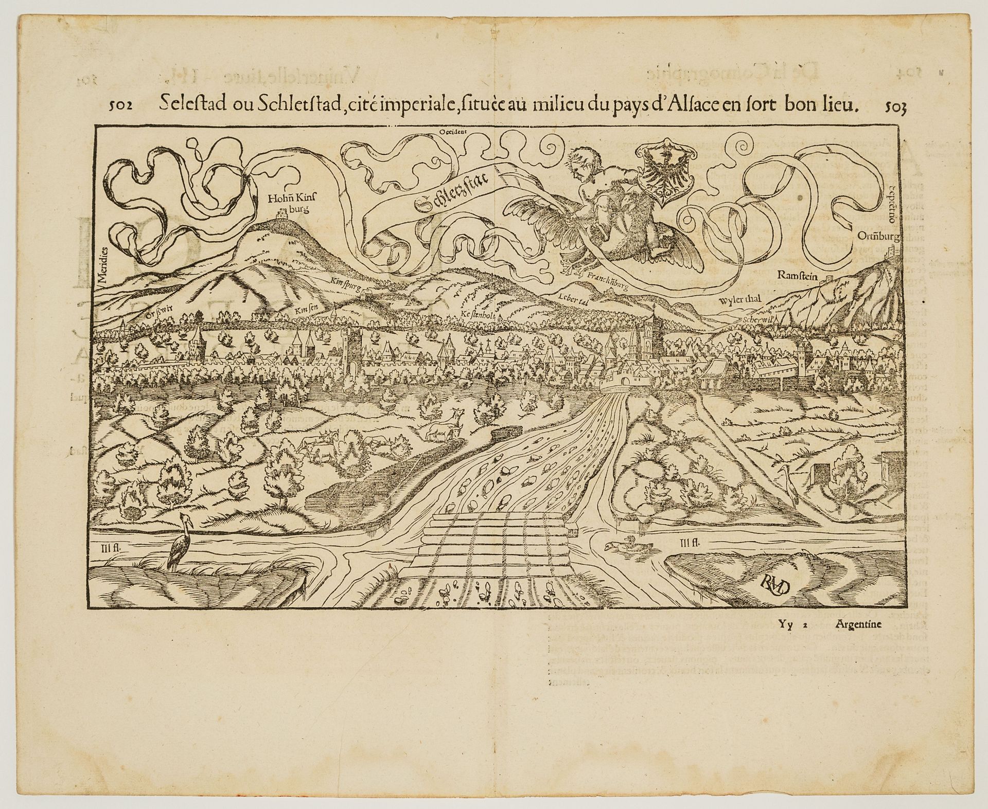 Null 25 - BAS-RHIN. SÉLESTAT. View of the 16th century city: "Selestad or Schlet&hellip;