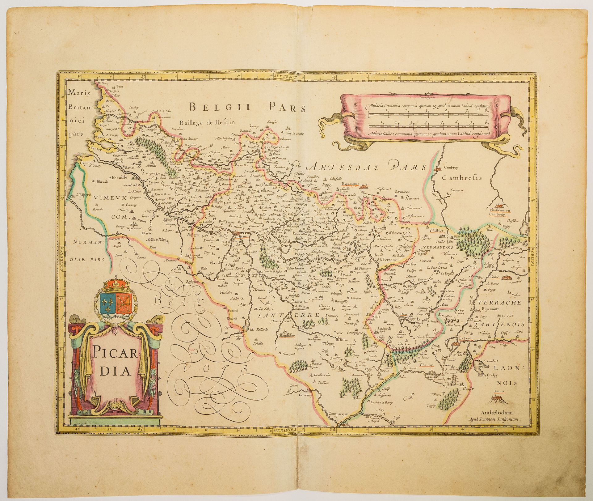 Null 37 - PICARDY. 1630. Map "PICARDIA" (Ponthieu, Santerre, Vermandois, Terrach&hellip;