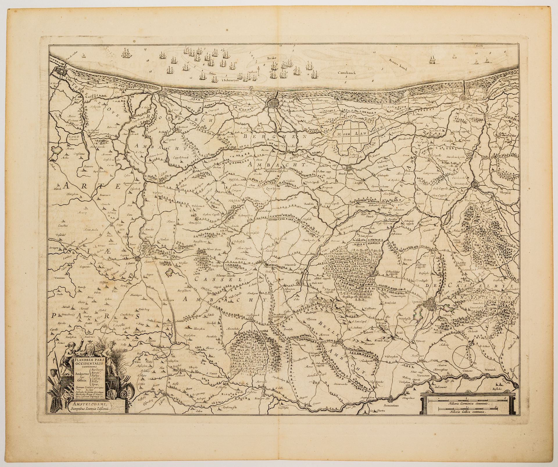 Null 46 - NORD. Mappa XVII di FLANDERS Parte occidentale. "Flandriæ Pars Occiden&hellip;