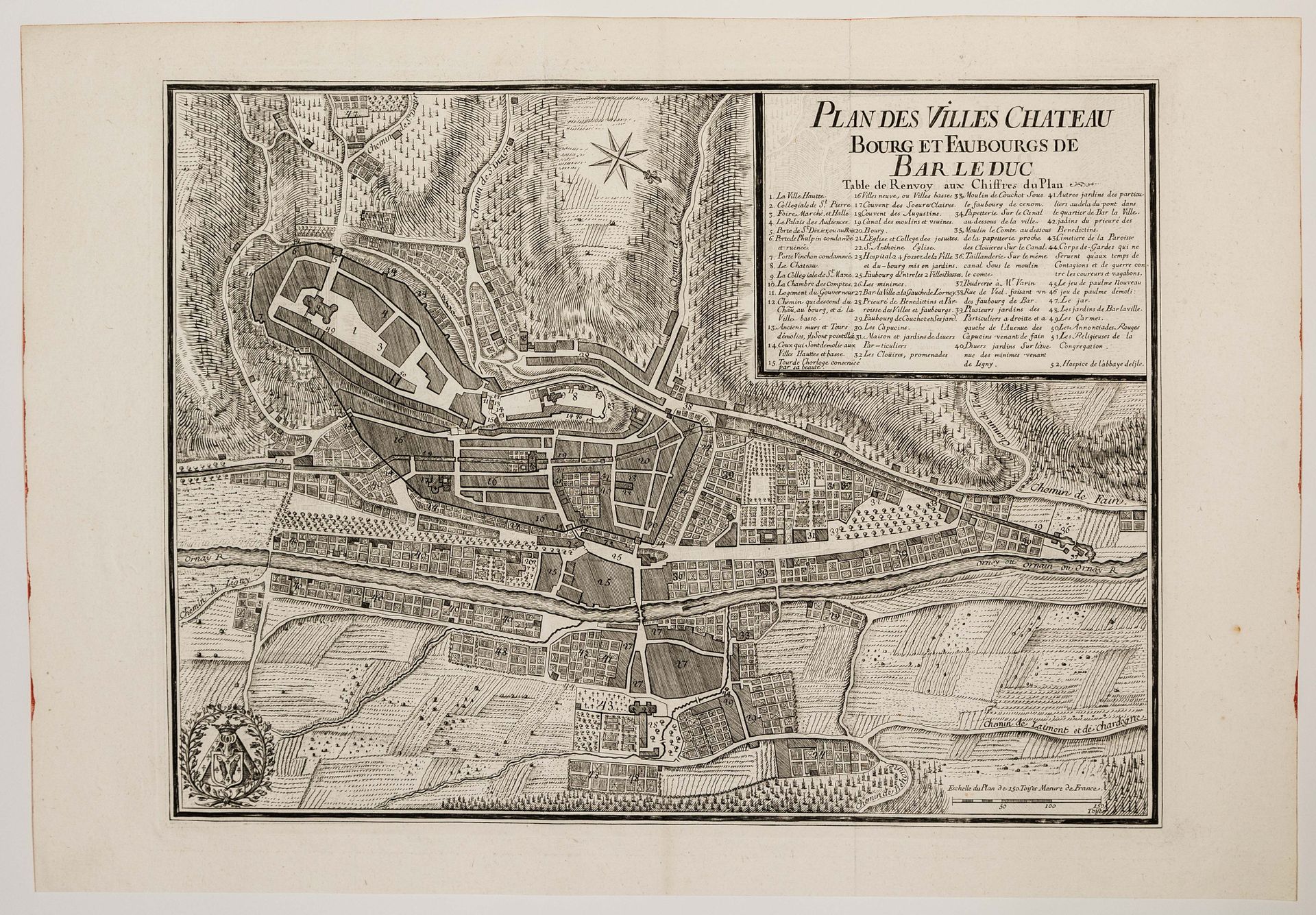 Null 15 - MEUSE. « Plan des Villes Château, Bourg et Faubourg de BAR-LE-DUC. Éch&hellip;