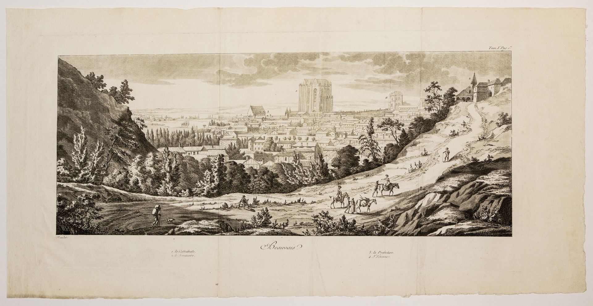 Null 61 - OISE。"BEAUVAIS " 城市大景，包括大教堂、神学院、县城和圣艾蒂安，由Thomas-Charles NAUDET（1773 - &hellip;