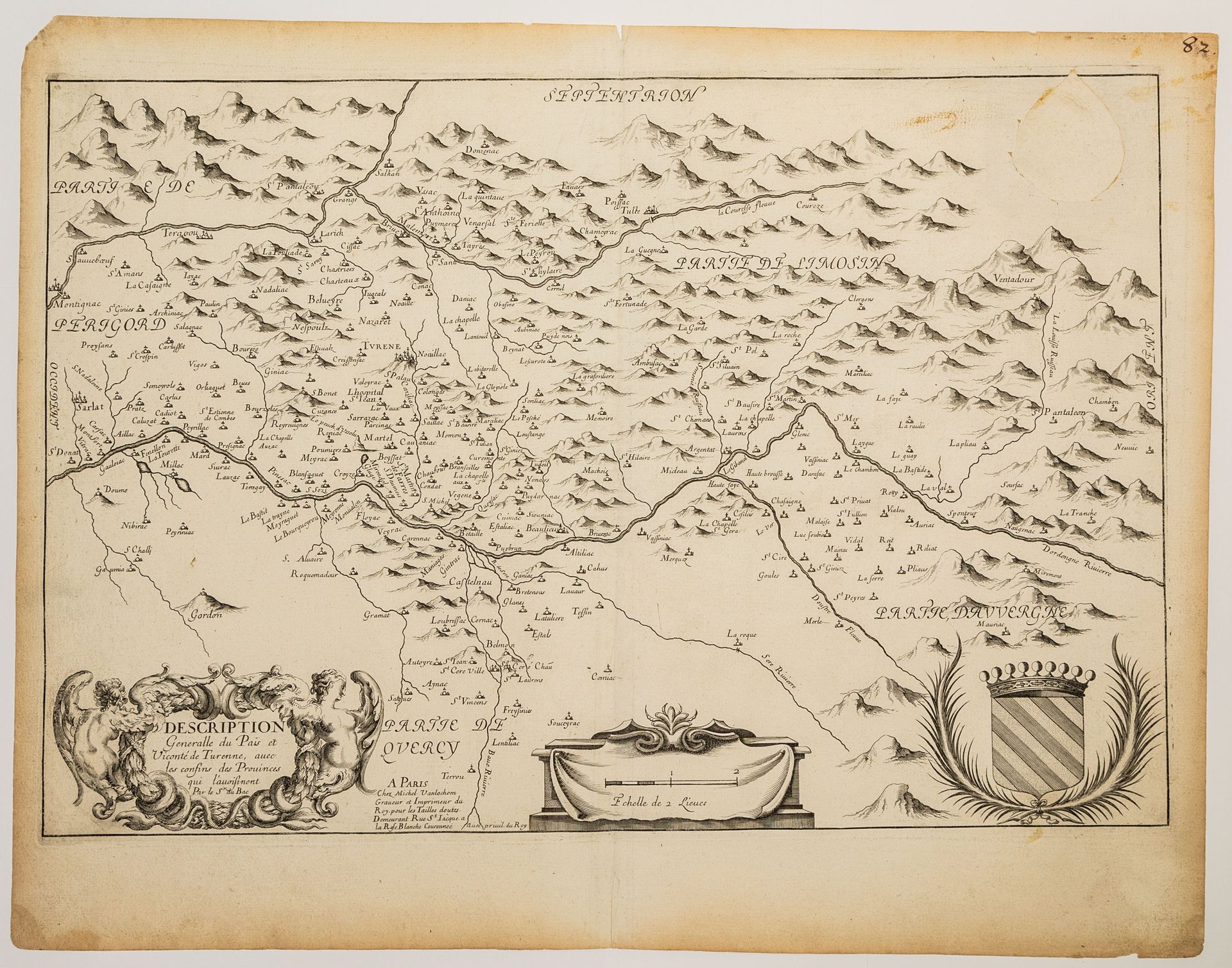 Null 86 - CORRÈZE. Karte aus dem 17. Jahrhundert: "Description générale du Pais &hellip;