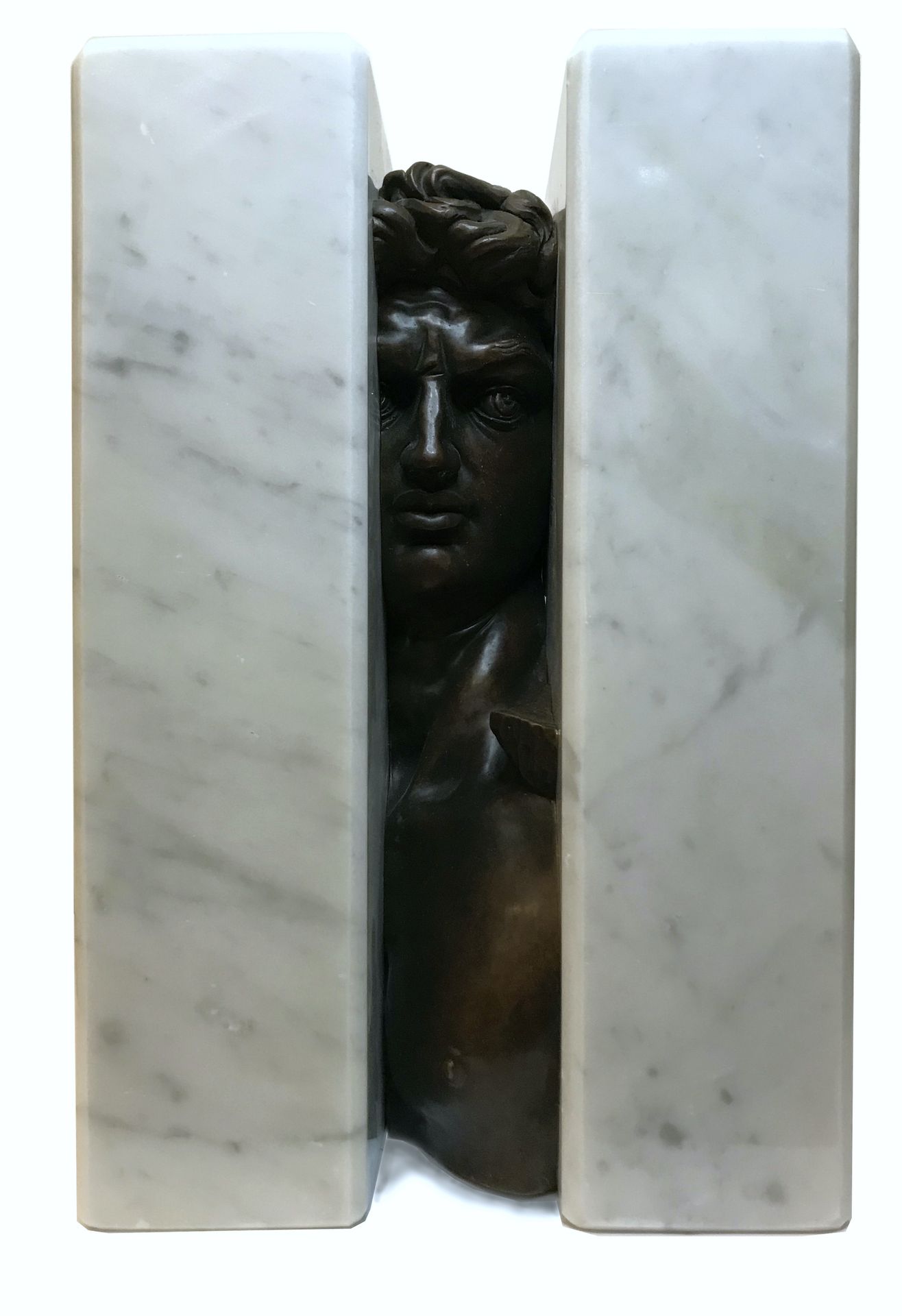Null Sacha SOSNO (1937-2013) David oblitéré, 2007 Bronze und Carrara-Marmor Sign&hellip;