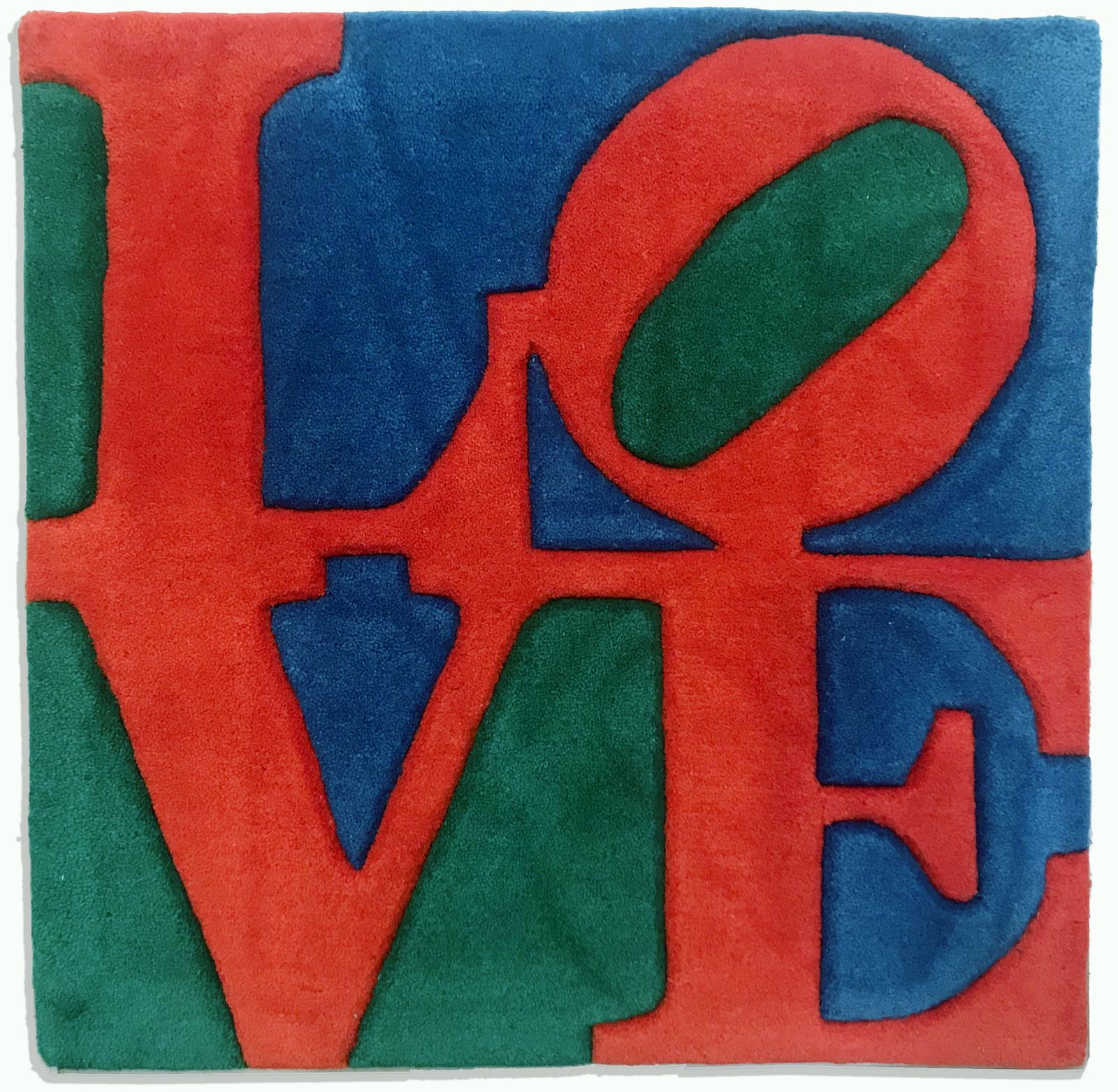 Null Robert INDIANA (d’après) Love Tapis en laine épaisse 61 x 61 cm Edition Gal&hellip;