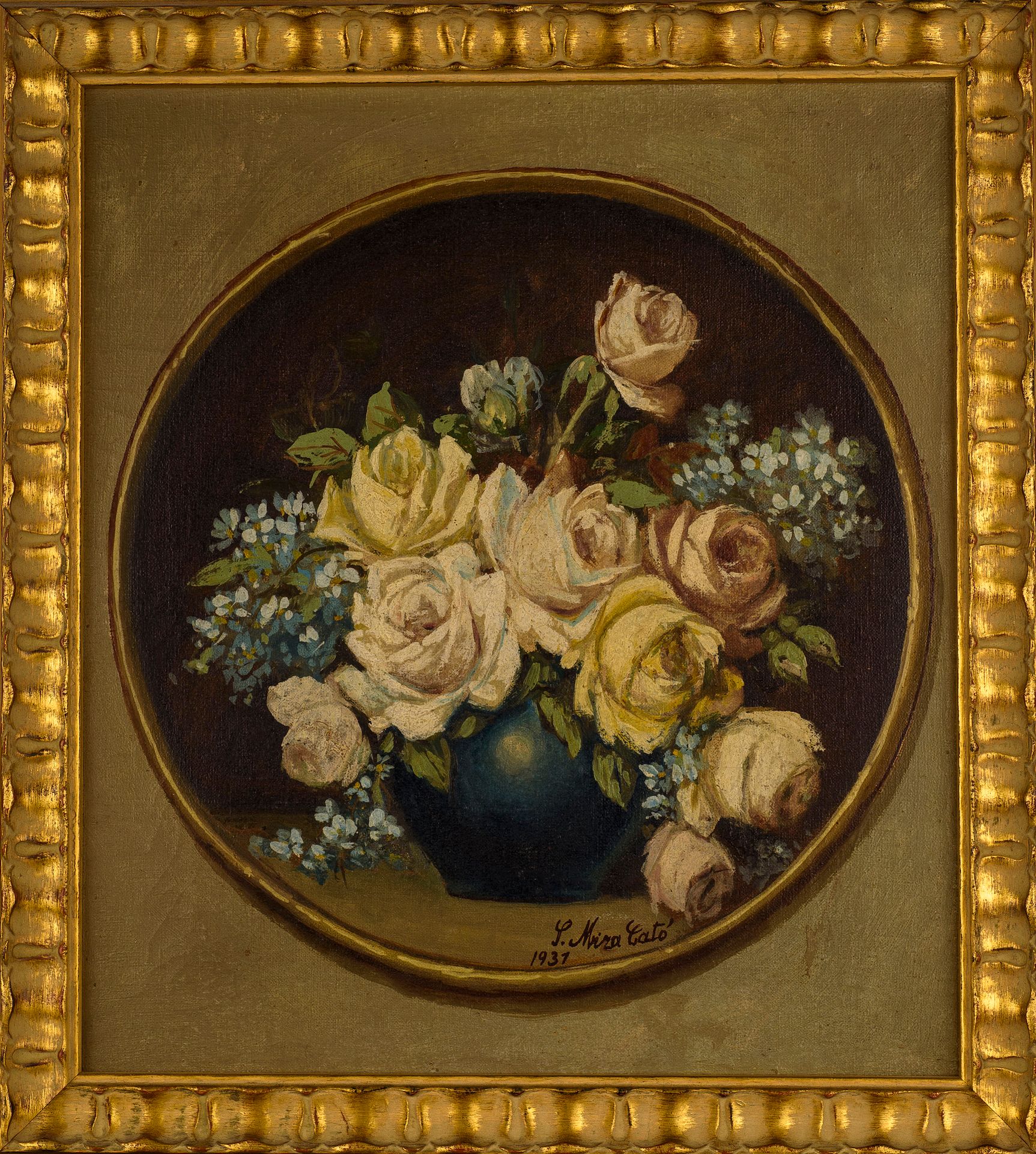 Null S. MIRA CATÓ (XXe s. ) Vase de fleurs, 1937 Huile sur toile Signée en bas v&hellip;