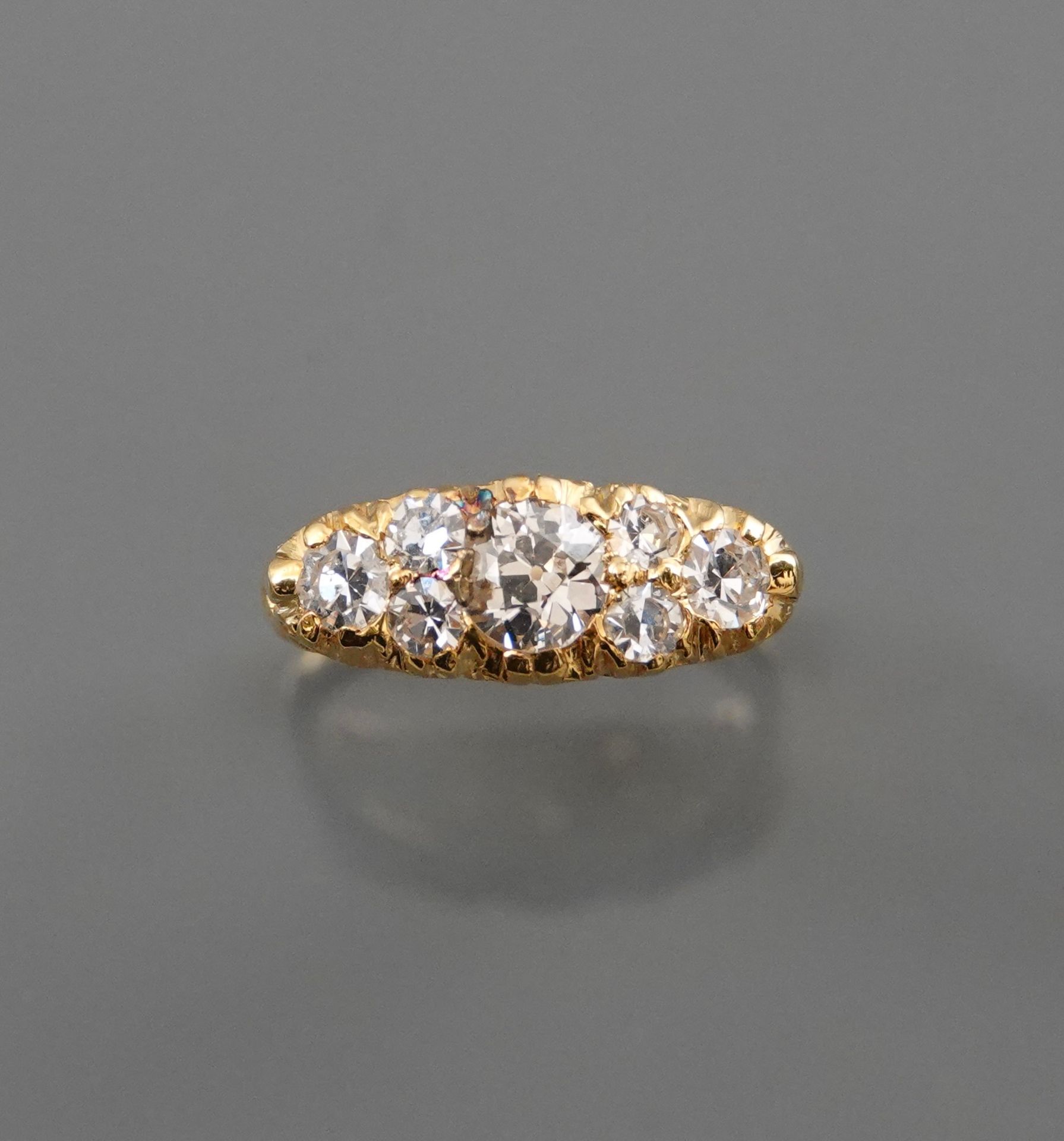Null Anello giarrettiera in oro giallo, 750 MM, con incastonato un diamante del &hellip;