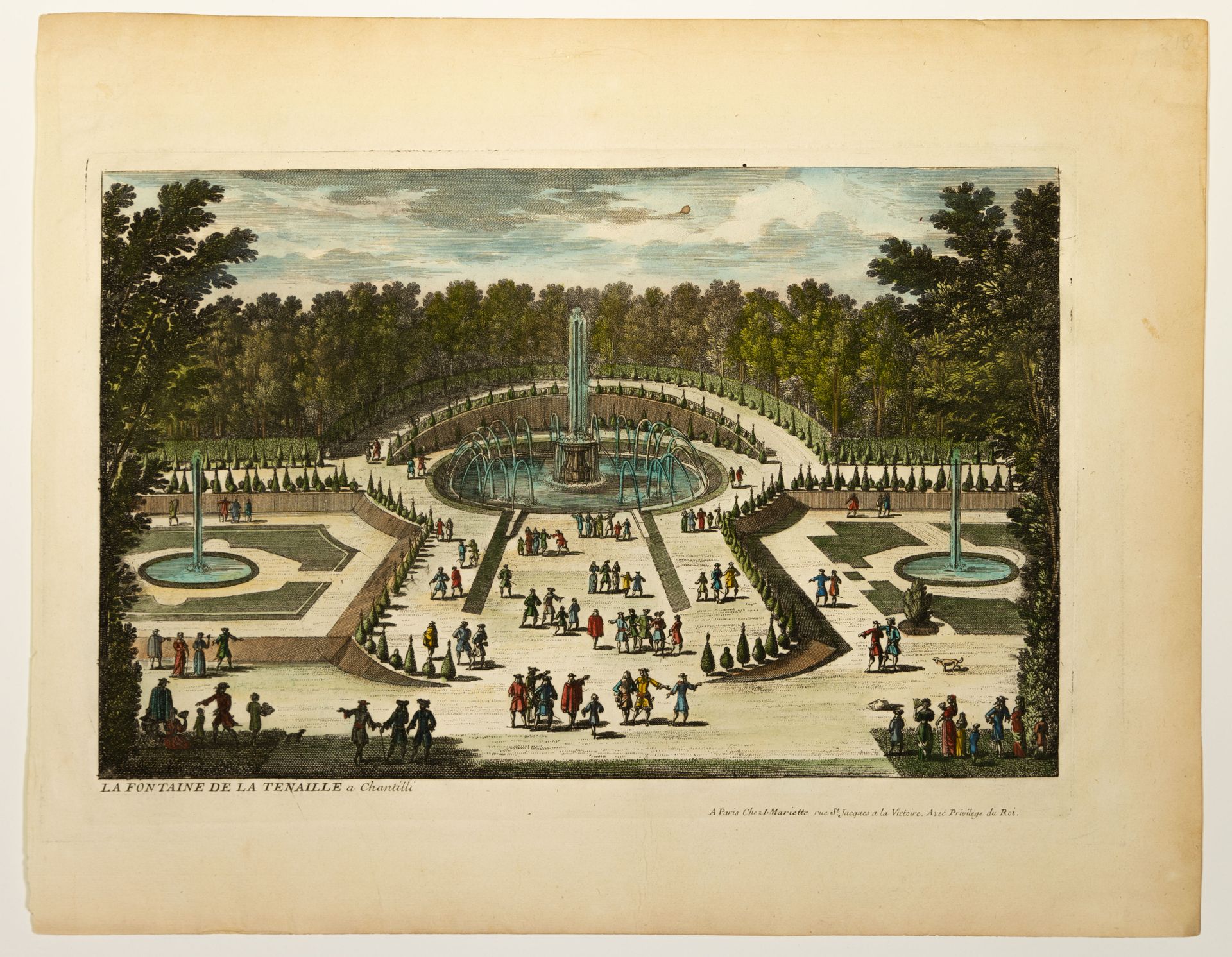 Null OISE. CHANTILLY. "The Fountain of the Tenaille in Chantilly. Engraved by Ga&hellip;
