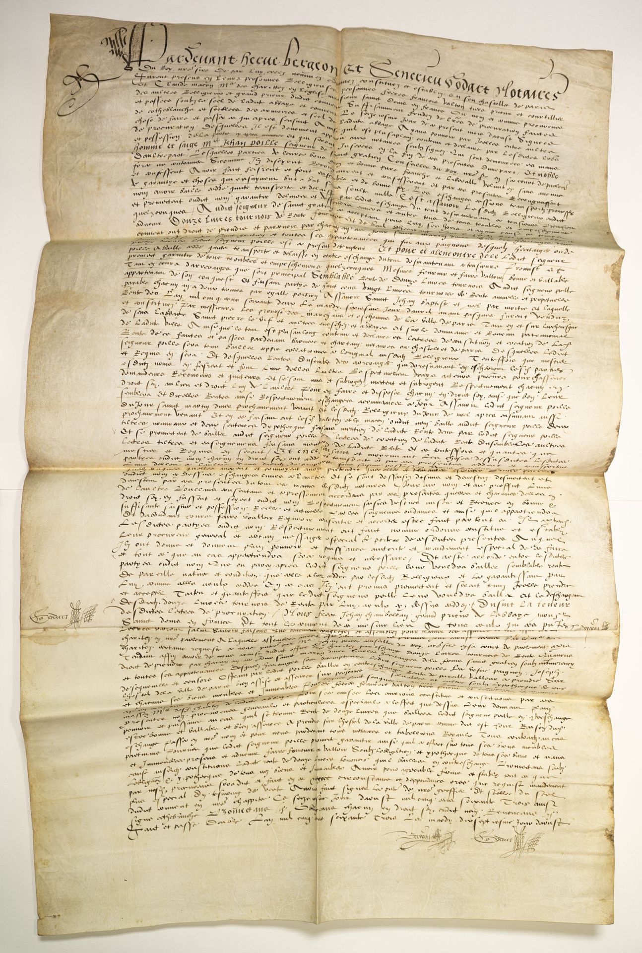 Null ST-GRACIEN (95). ST-DENIS (93): pergamena (90 x 55 cm) del 17 agosto 1563. &hellip;