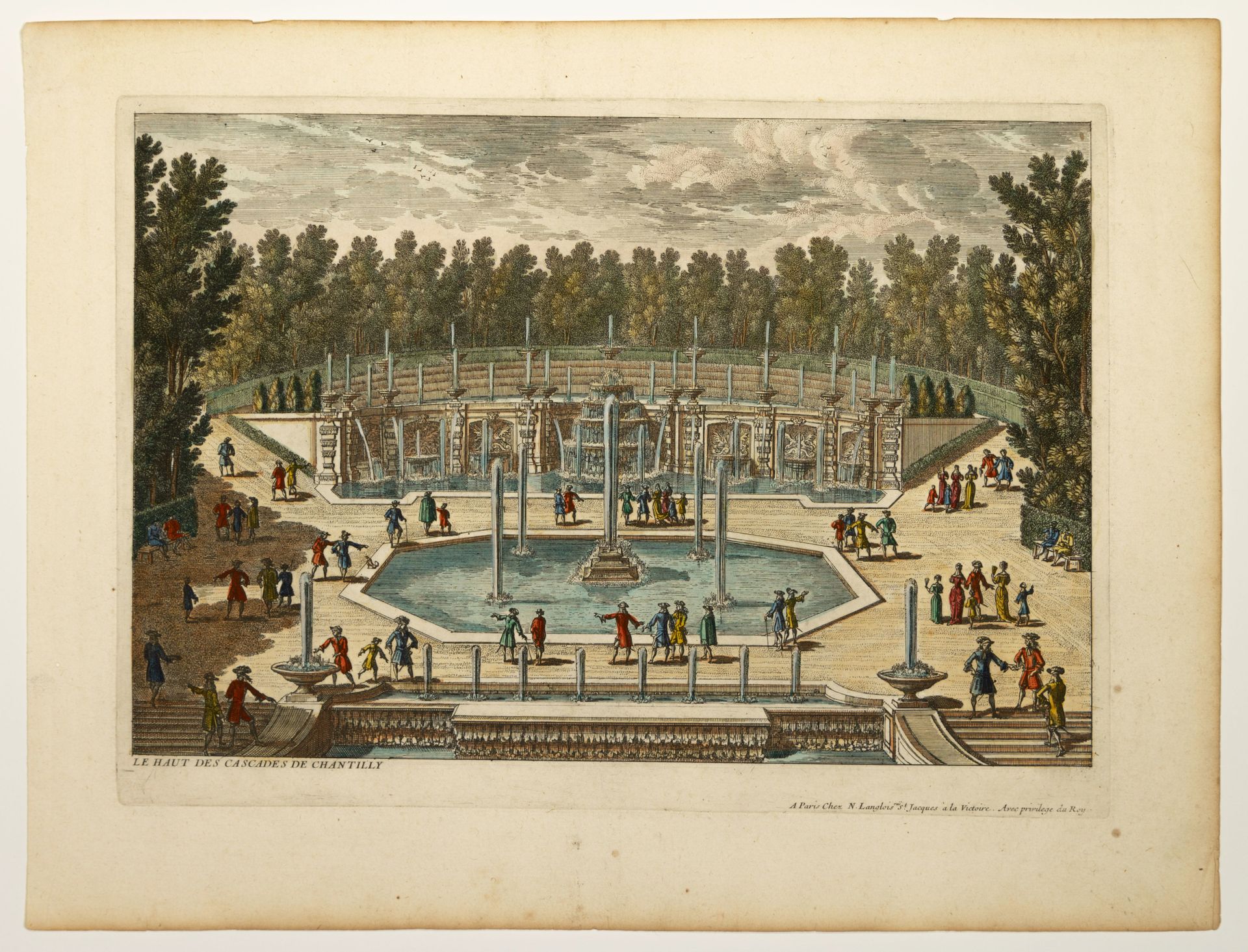 Null OISE. CHANTILLY. "The top of the waterfalls of CHANTILLY. Engraved by Gabri&hellip;