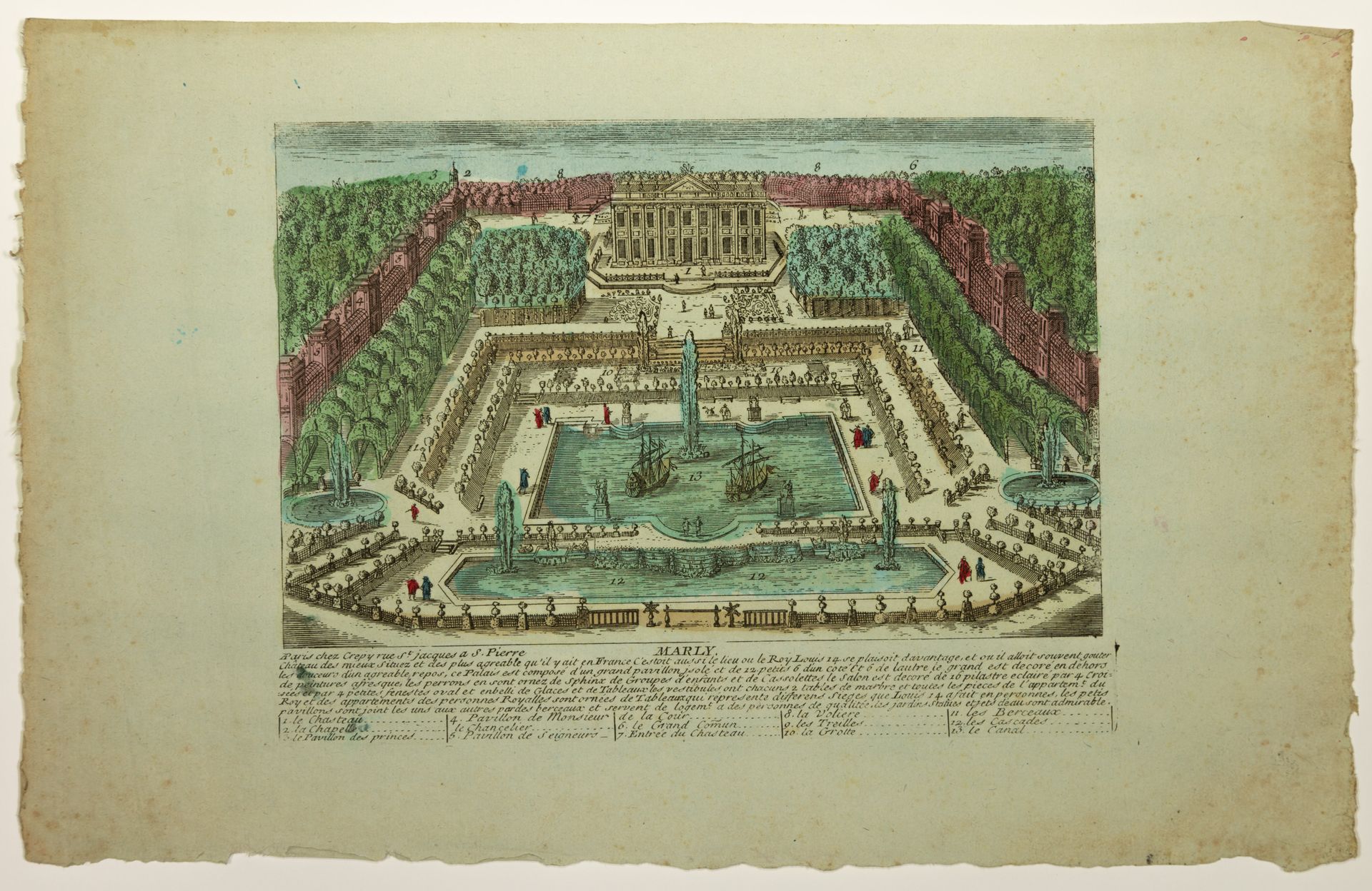 Null CHÂTEAU DE MARLY-LE-ROI (78). Gravure (23 x 36 cm) sur papier bleuté, intit&hellip;