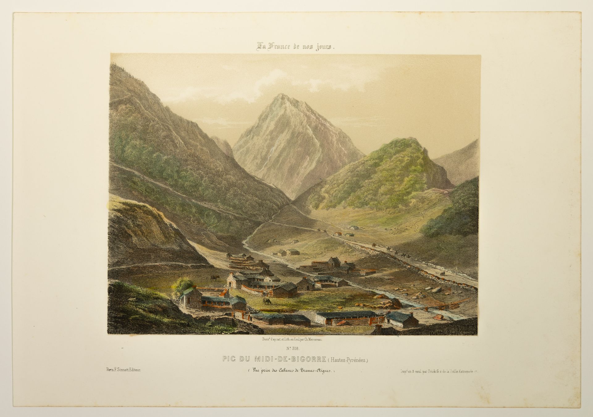 Null Hautes-Rénées。"米迪-德-比戈尔图片。(从TREMES-AIGUES的Cabanes拍摄的景色）"。查尔斯-梅尔塞奥（1822-1864&hellip;