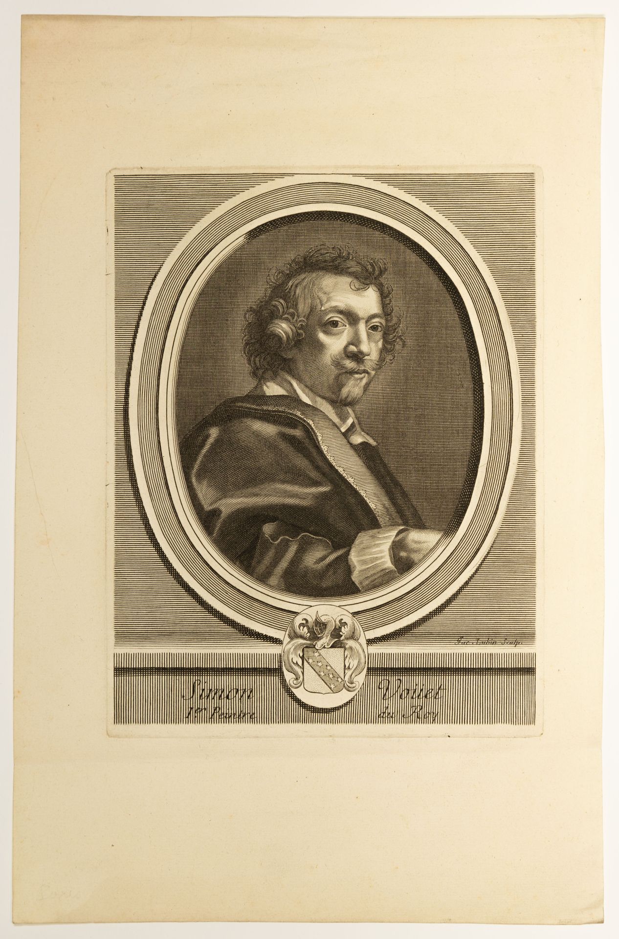 Null "Simon VOÜET，国王的第一画师"。(1590-1649) Jacques LUBIN (1637 - 1695)的雕刻作品。(40 x 26&hellip;