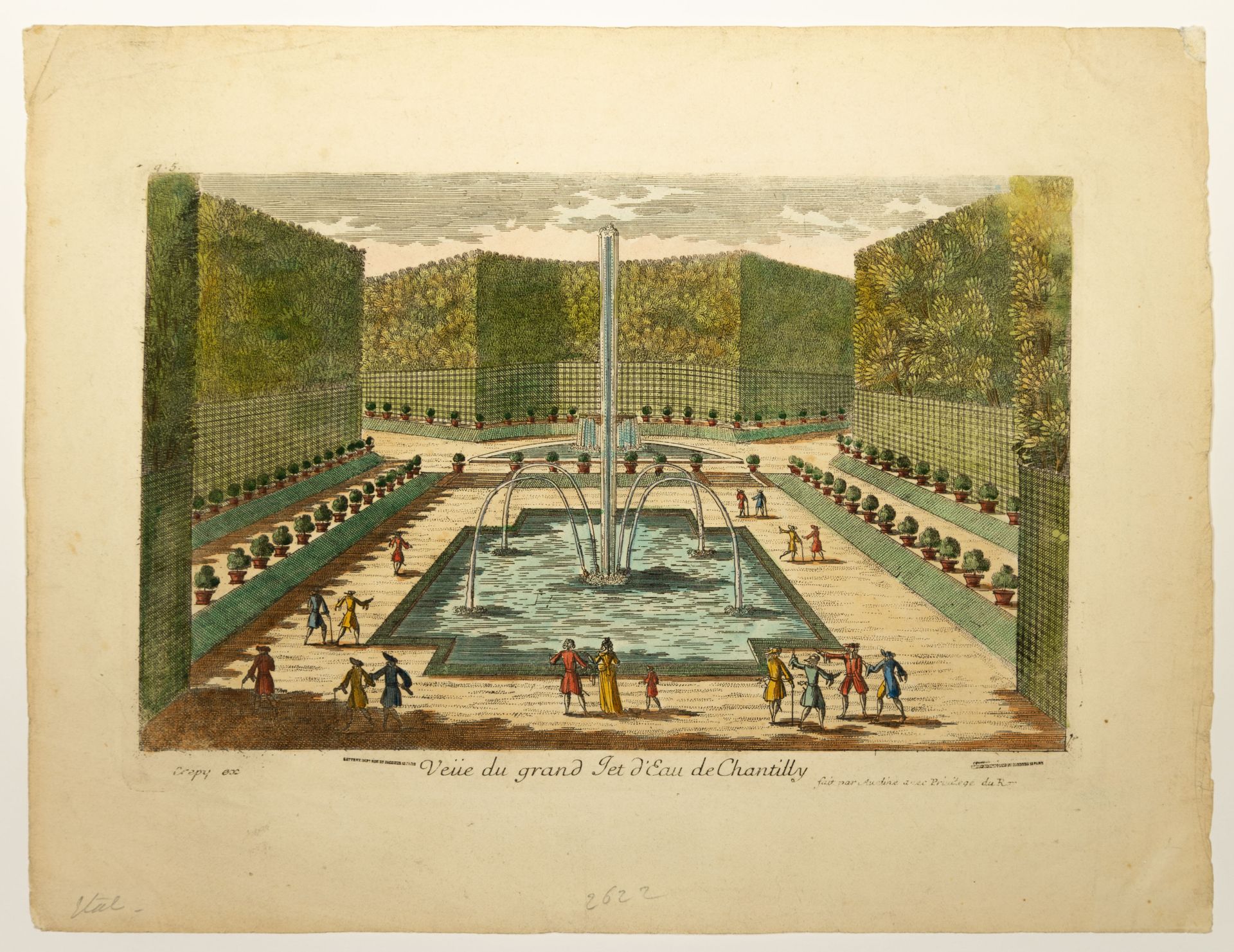 Null OISE. CHANTILLY. "View of the Grand Jet d'Eau of CHANTILLY. Engraved by Gab&hellip;