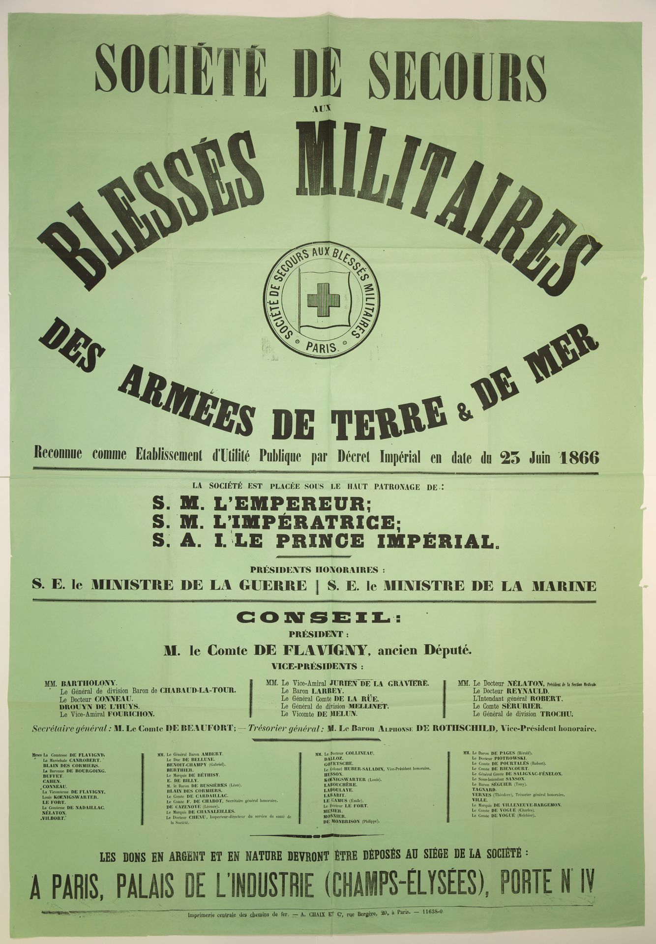 Null 法国红十字会的创立，1864年5月25日，1866年6月23日由帝国法令承认：1866年6月23日，在纳波莱昂三世皇帝、皇后和皇太子的高度赞助下，"S&hellip;