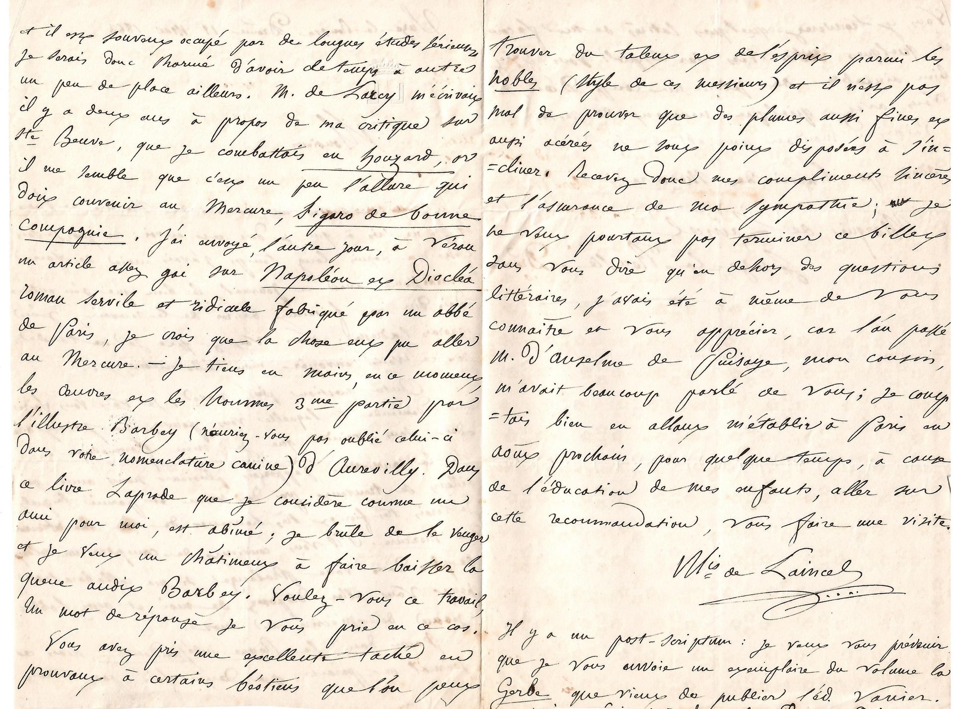 Null 
路易-埃尔泽尔-德-兰斯文托侯爵（1818-1882），普罗旺斯的诗人和历史学家。8封A.S.致奥斯卡-德-波利子爵的有趣信件：1863年5月11日&hellip;