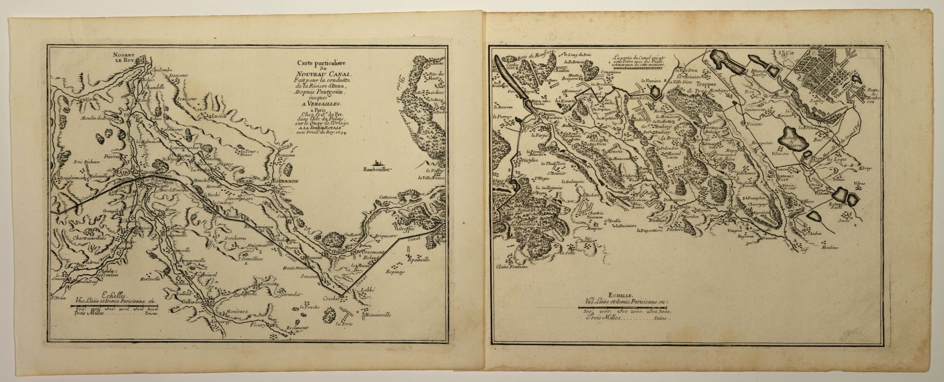 Null EURE-ET-LOIR. YVELINES. 1694. "Mapa particular del NUEVO CANAL realizado pa&hellip;