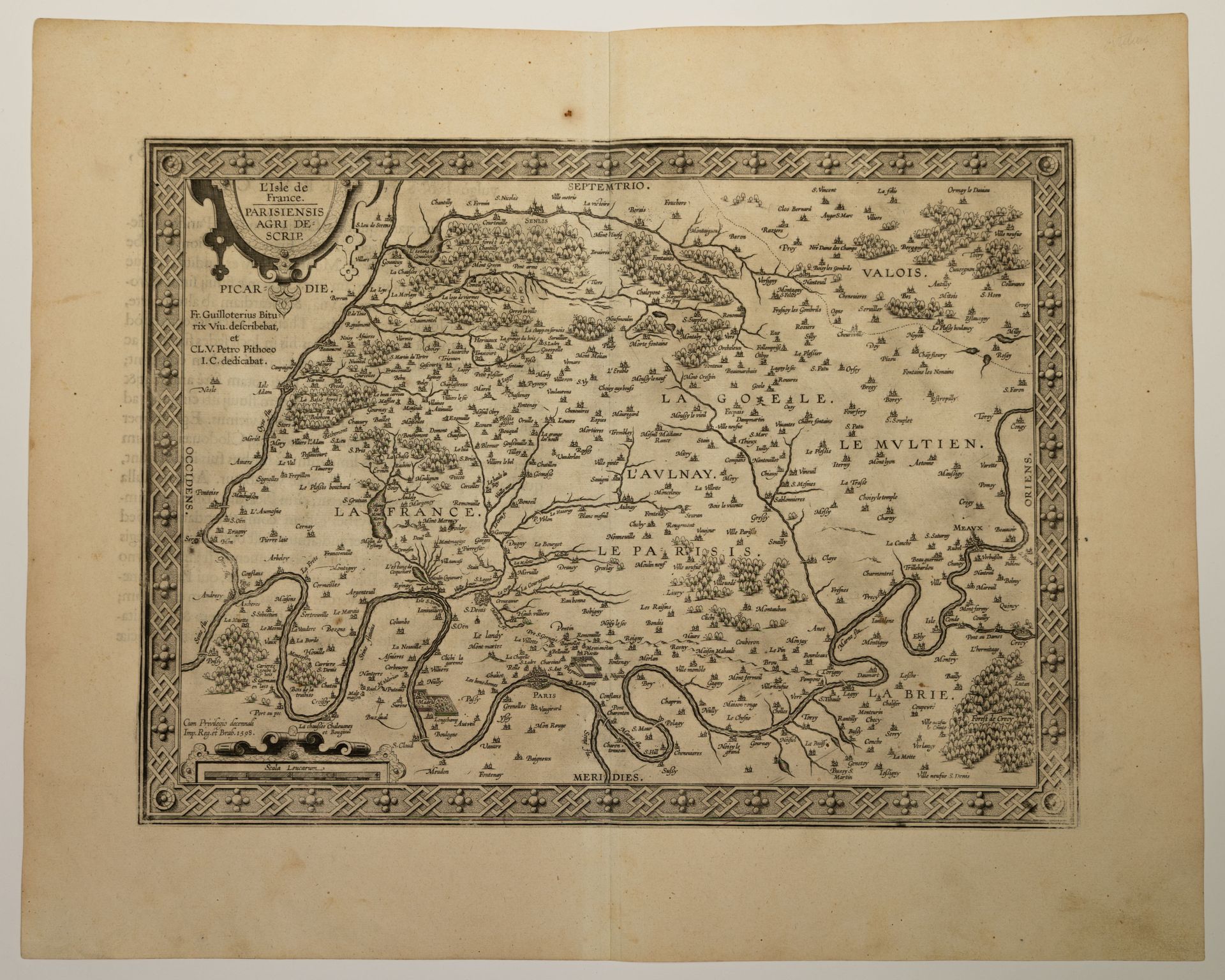 Null ILE DE FRANCE. Map of 1598; "L'Isle de France. Pariensis agri descrip (Pari&hellip;