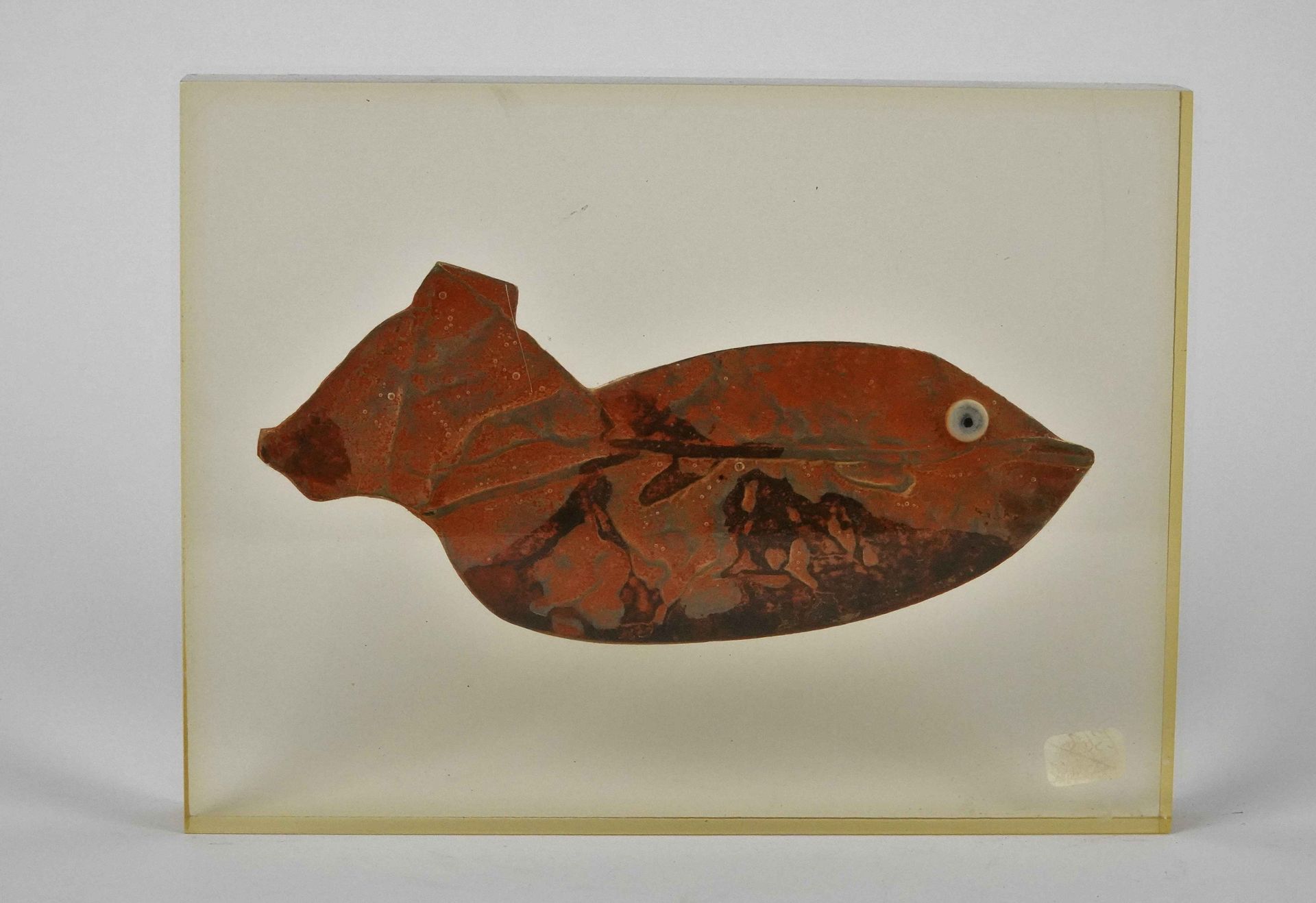 Null 罗杰-贝松贝斯(1913-1994)

鱼

氧化铁雕塑，在树脂块上签名

H.16厘米