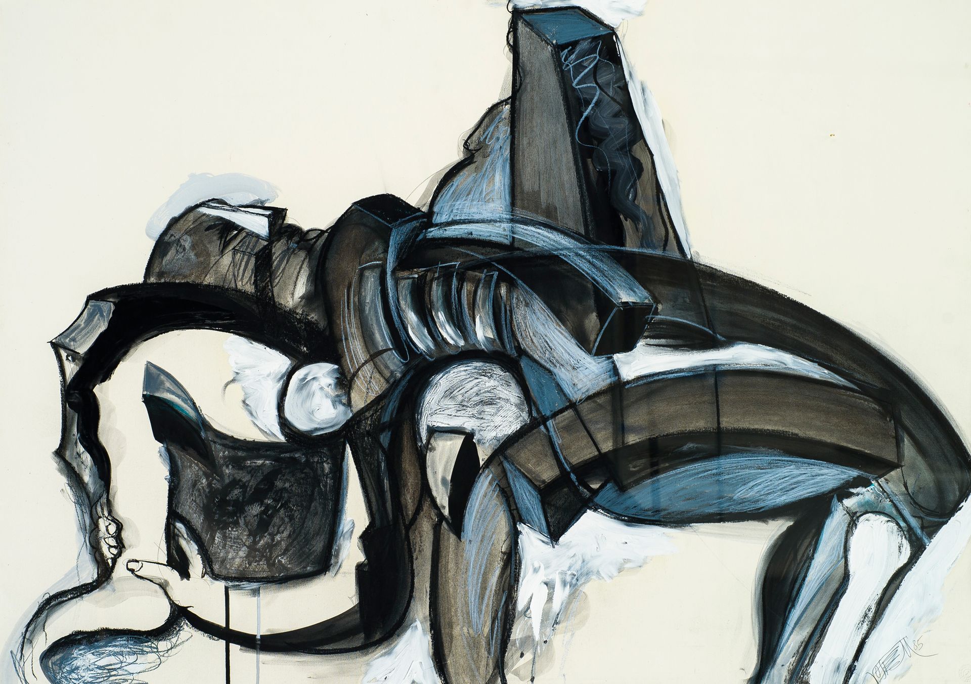 Wolf VOSTELL (1932-1998) 身体，1985年
纸上油漆和粉笔画
右下角签名
70 x 100 cm 正在观看