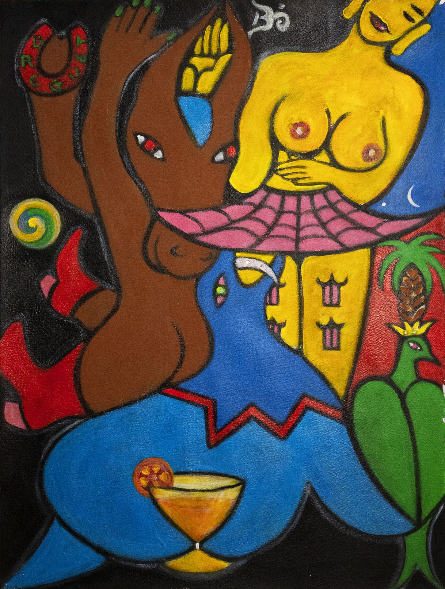 Bo BREGUET (Saumur 1951 - Nice 2009) Composition with Oriental Woman, circa 2006&hellip;