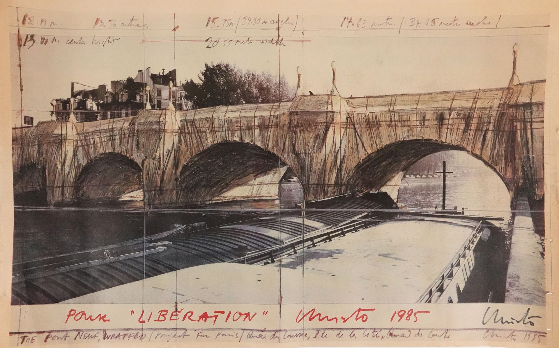 CHRISTO Javacheff (1935-2020) Le Pont-Neuf emballé, 1985
Offset print from an or&hellip;