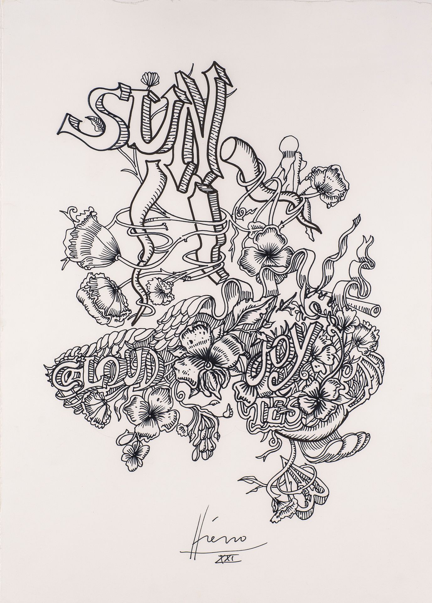 Jean-Antoine HIERRO (ne en 1960) Sun
Ink on paper
Signed
54 x 38 cm
Framed under&hellip;