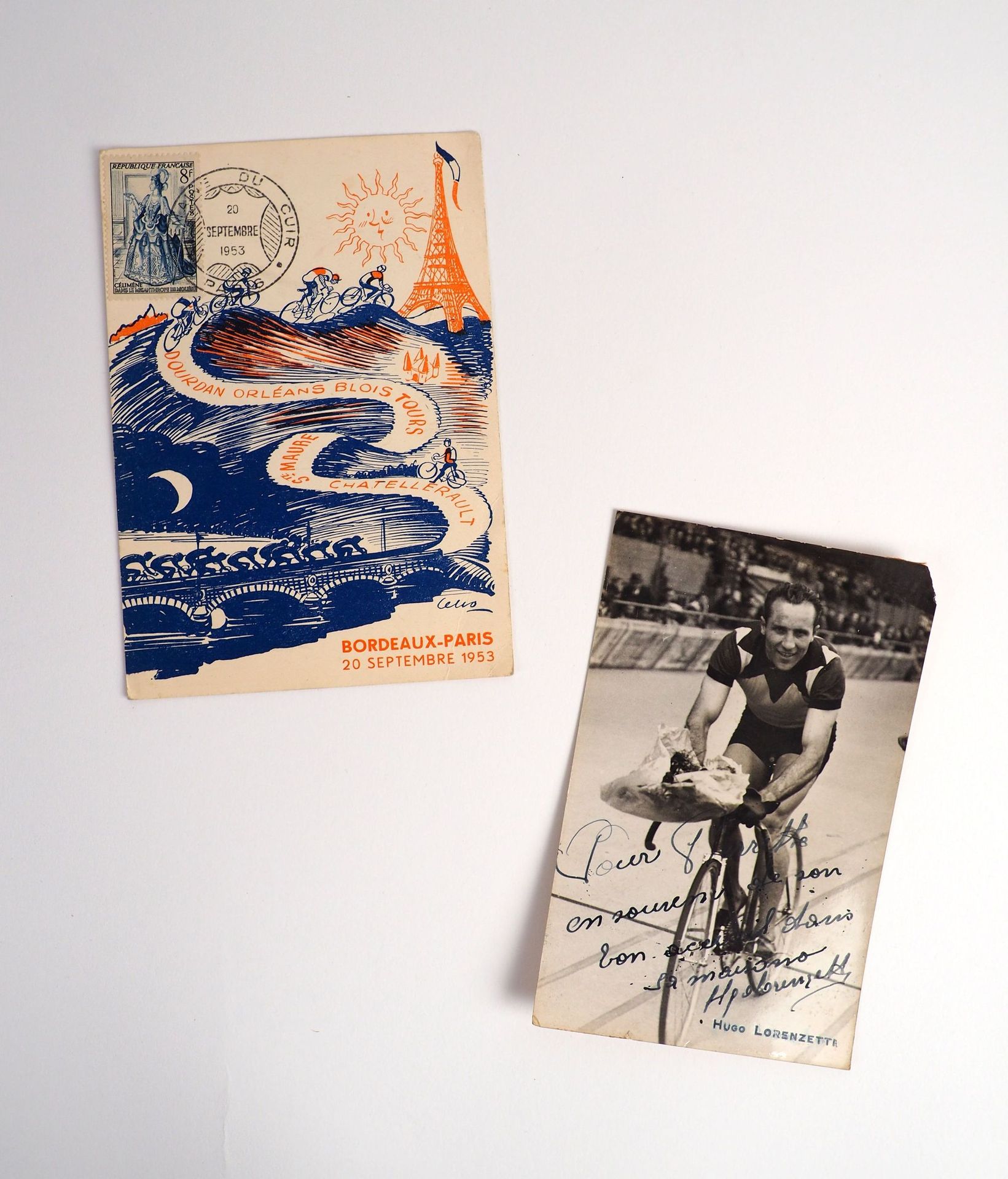 Null Ciclismo/Bordeaux-Parigi/Cello/Lorenzetti/Kubler. Due belle carte: a) artis&hellip;