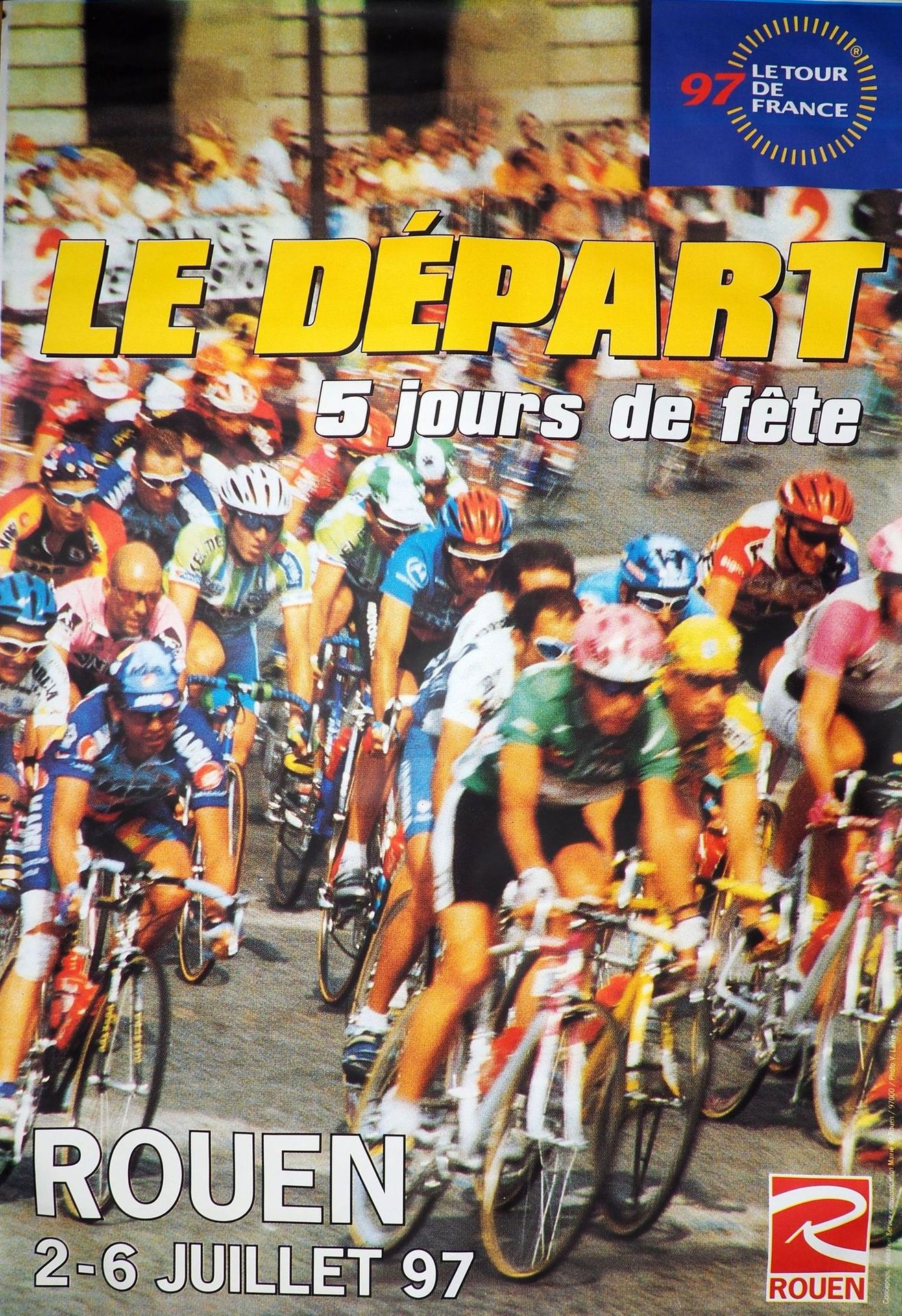 Null Ciclismo/Grand Départ/Rouen/Anquetil/Poster. En 1997, para celebrar el déci&hellip;