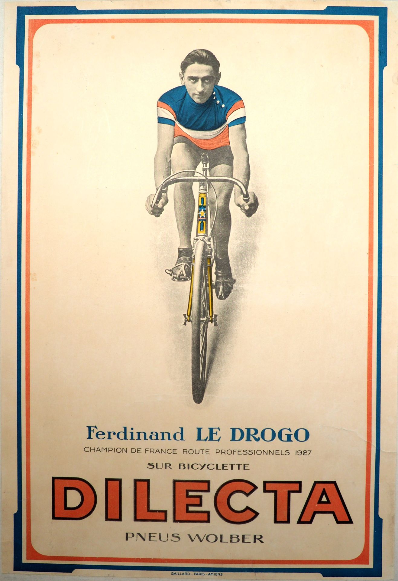 Null Radsport/Dilecta/F.Le Drogo/Bretagne/Tricolore. Eingeklebtes Plakat: "Ferdi&hellip;