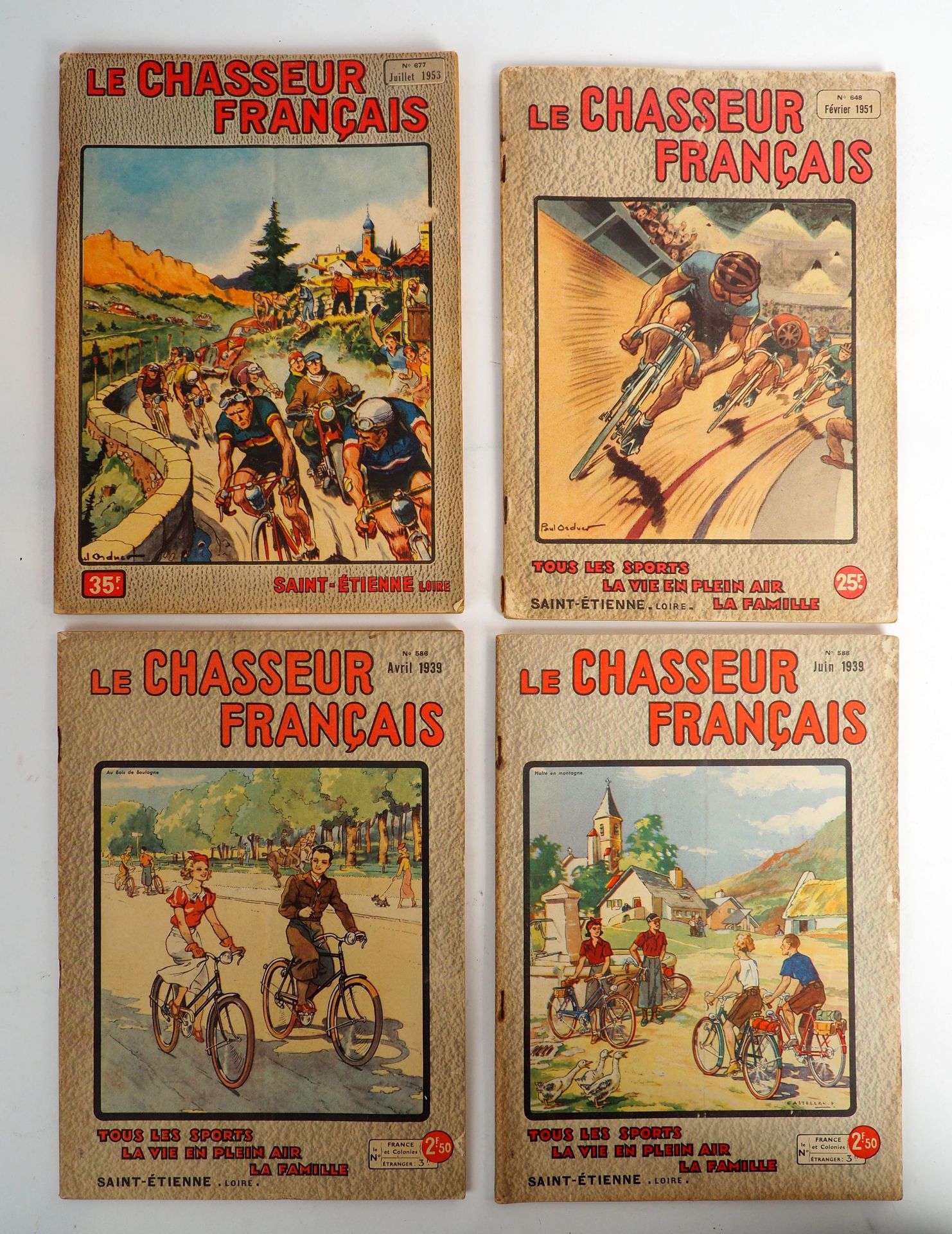 Null Cyclisme/Chasseur Français/Tour/Ordner/Cyclo. Quatre numéros du mythique "C&hellip;