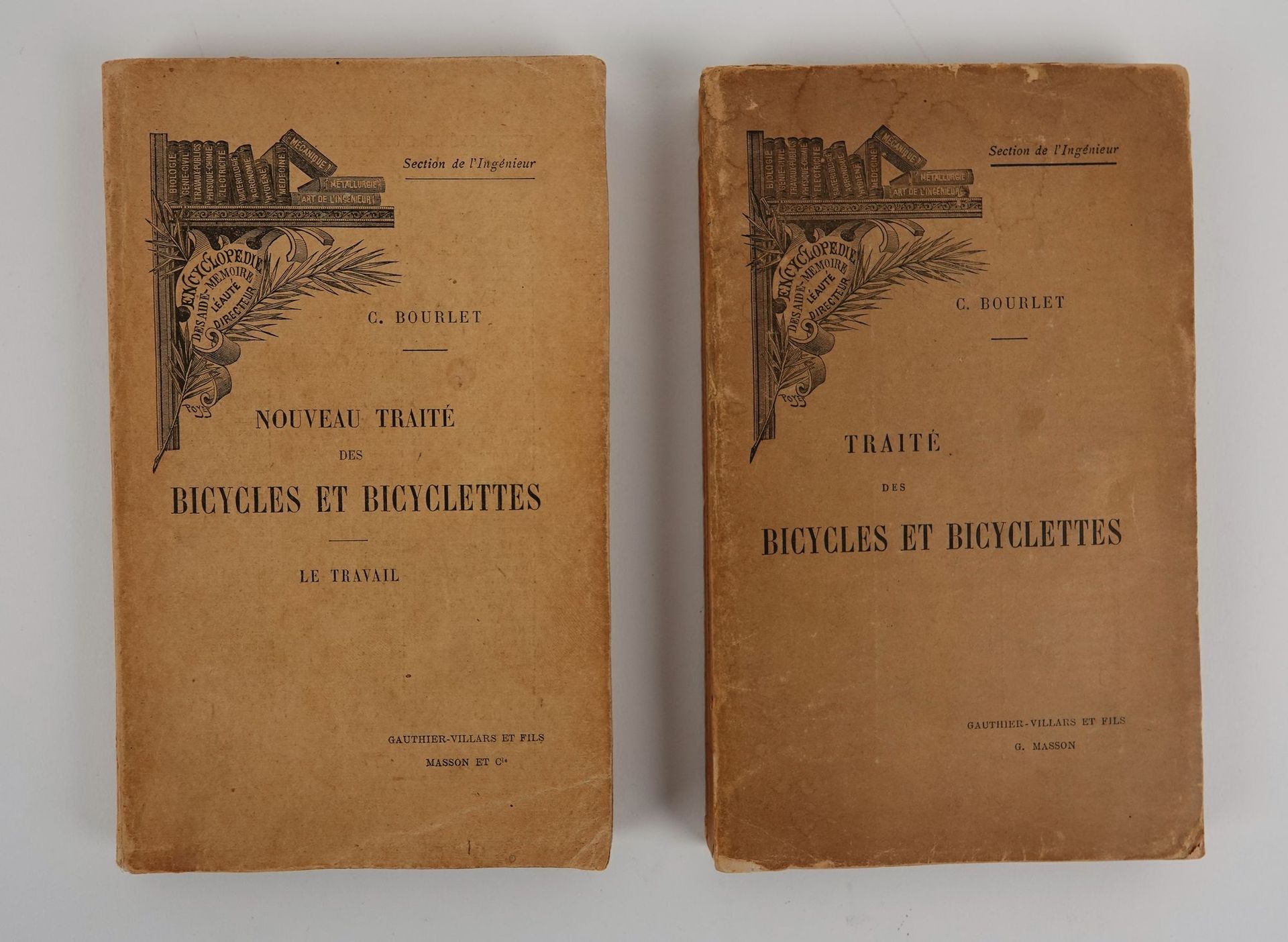 Null 自行车/Bourlet/技术/旅游/TCF/旅行/Le Havre。 五本罕见的书，署名Bourlet、Bertot或Lokert，共三套；A) 亨利&hellip;